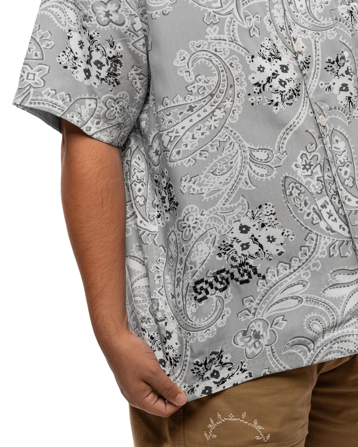 Noma T.D x Button-Down Short Sleeve Shirt Grey - Image 5