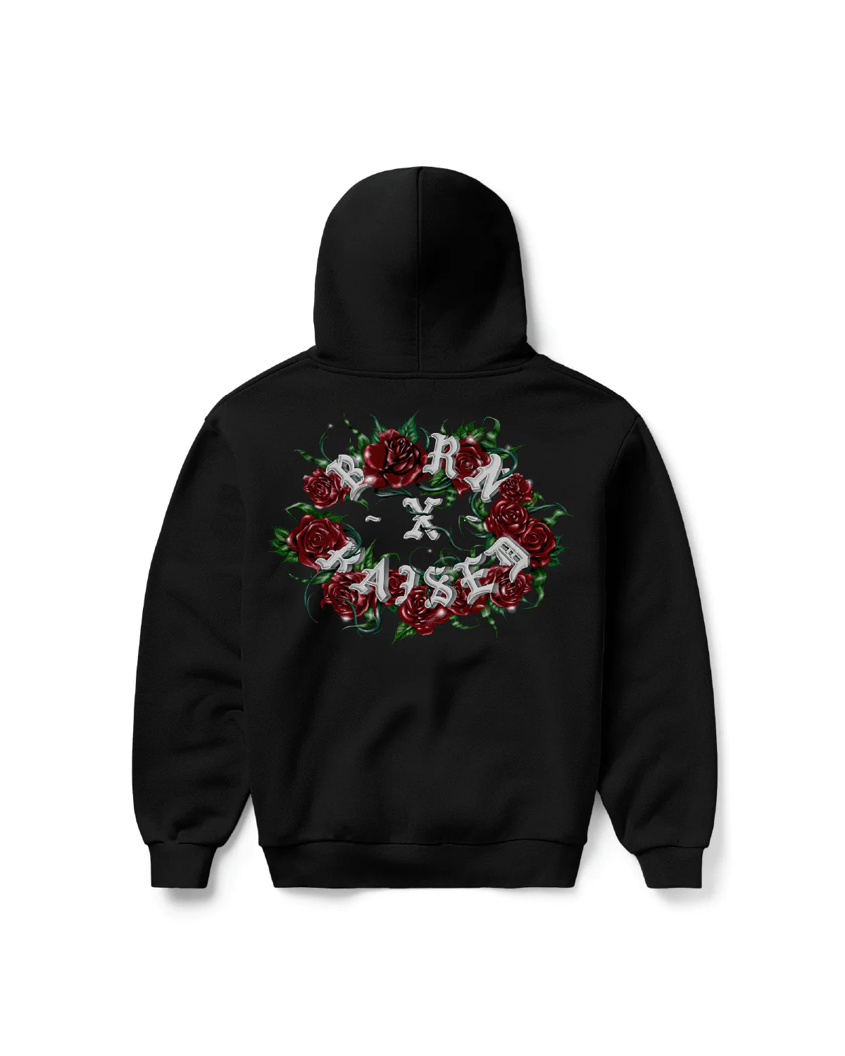 Roses Rocker Hoodie Black