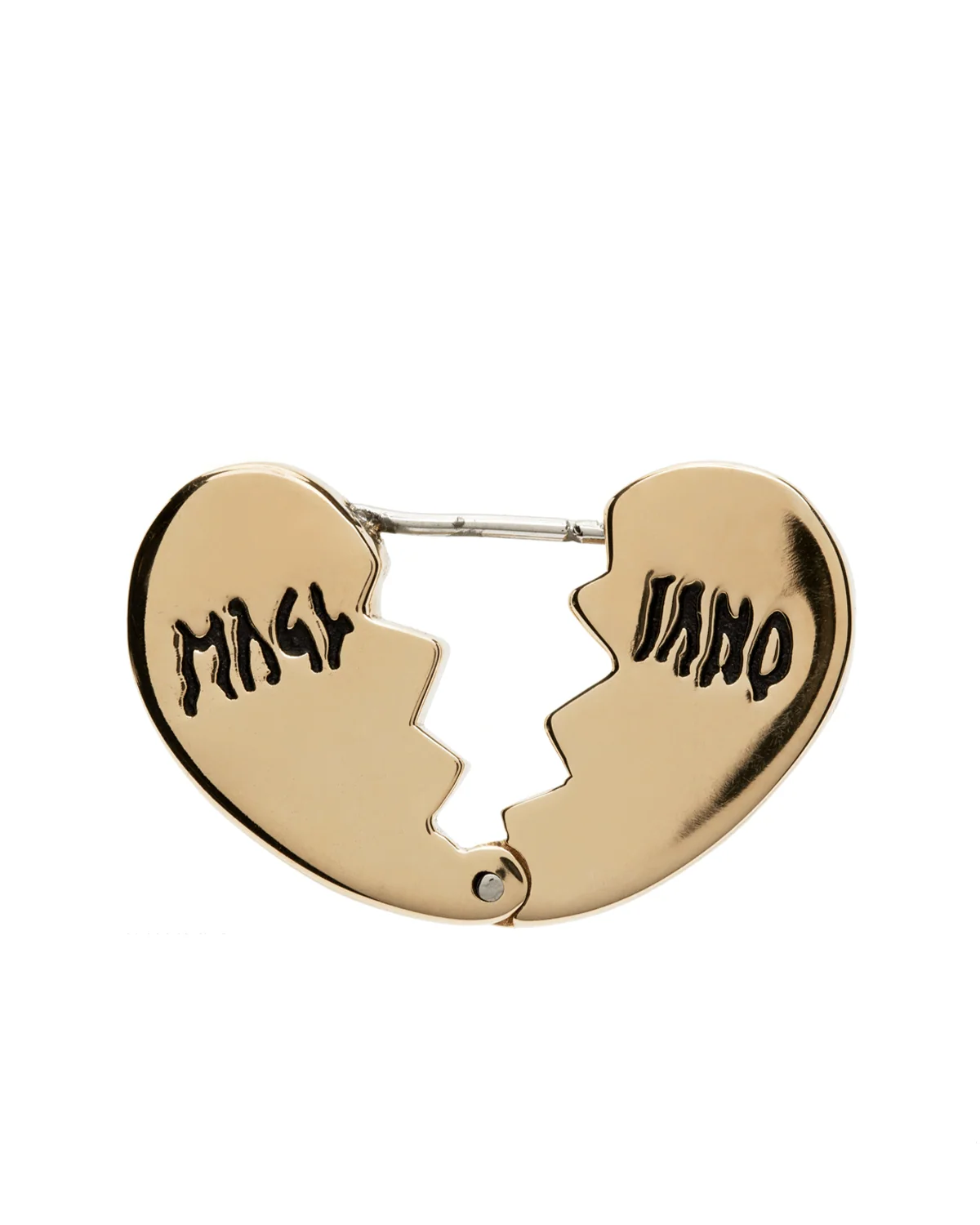Broken Heart Earring Polished Brass
