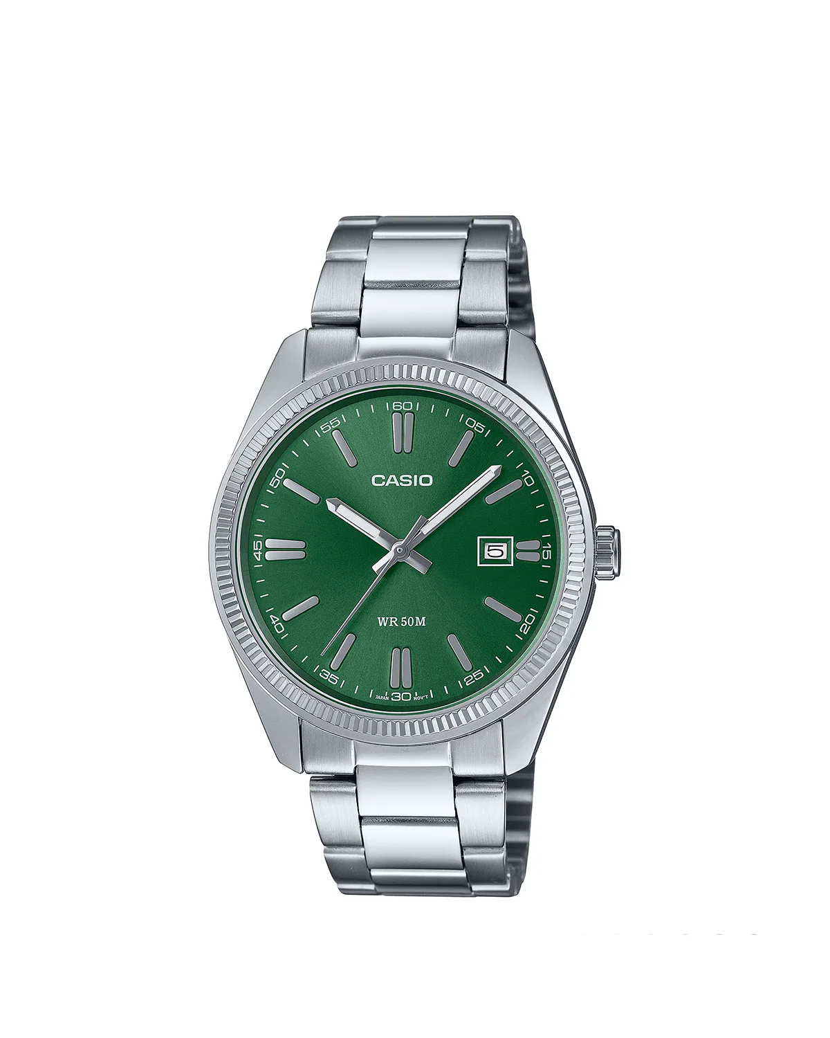 Green Dial Stainless Steel Watch MTP1302D-3AVT