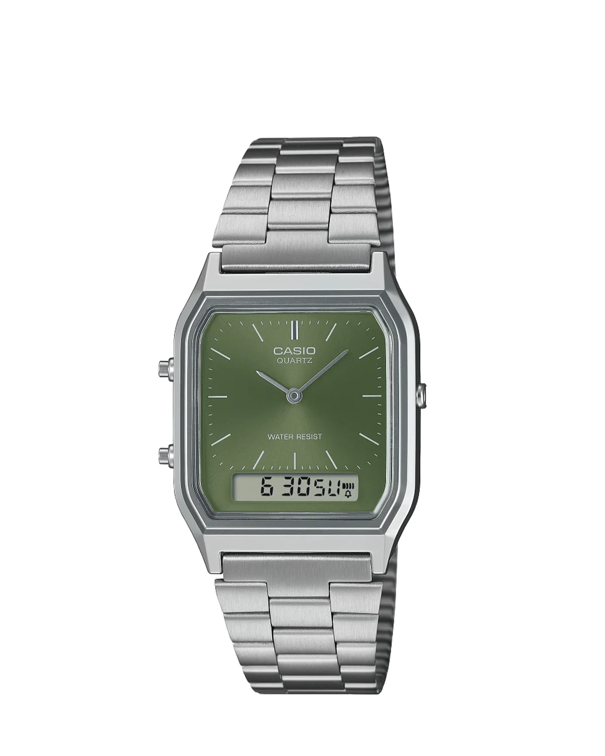 Green Vintage Silver Watch AQ230A-3A