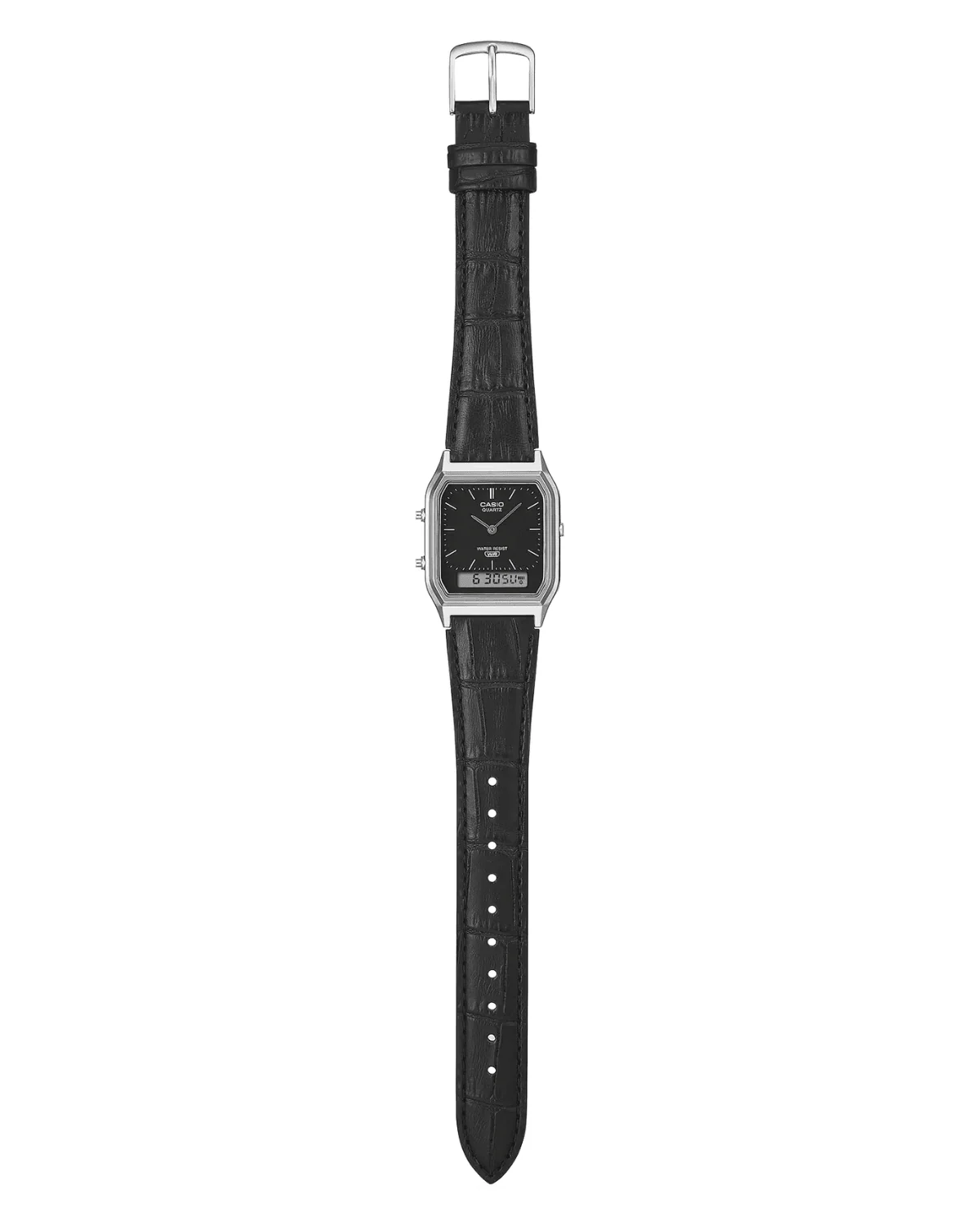 Vintage Black Leather Watch AQ230EL-1A - Image 2