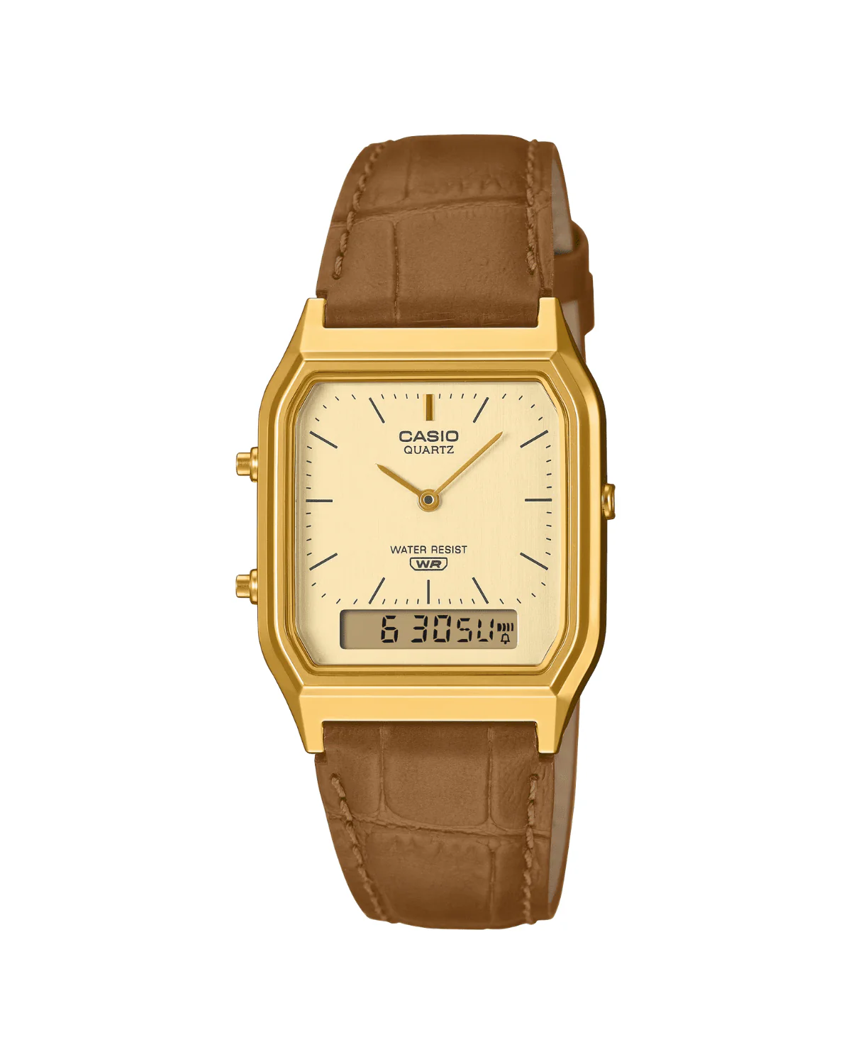 Vintage Gold Leather Watch AQ230EGL-9A