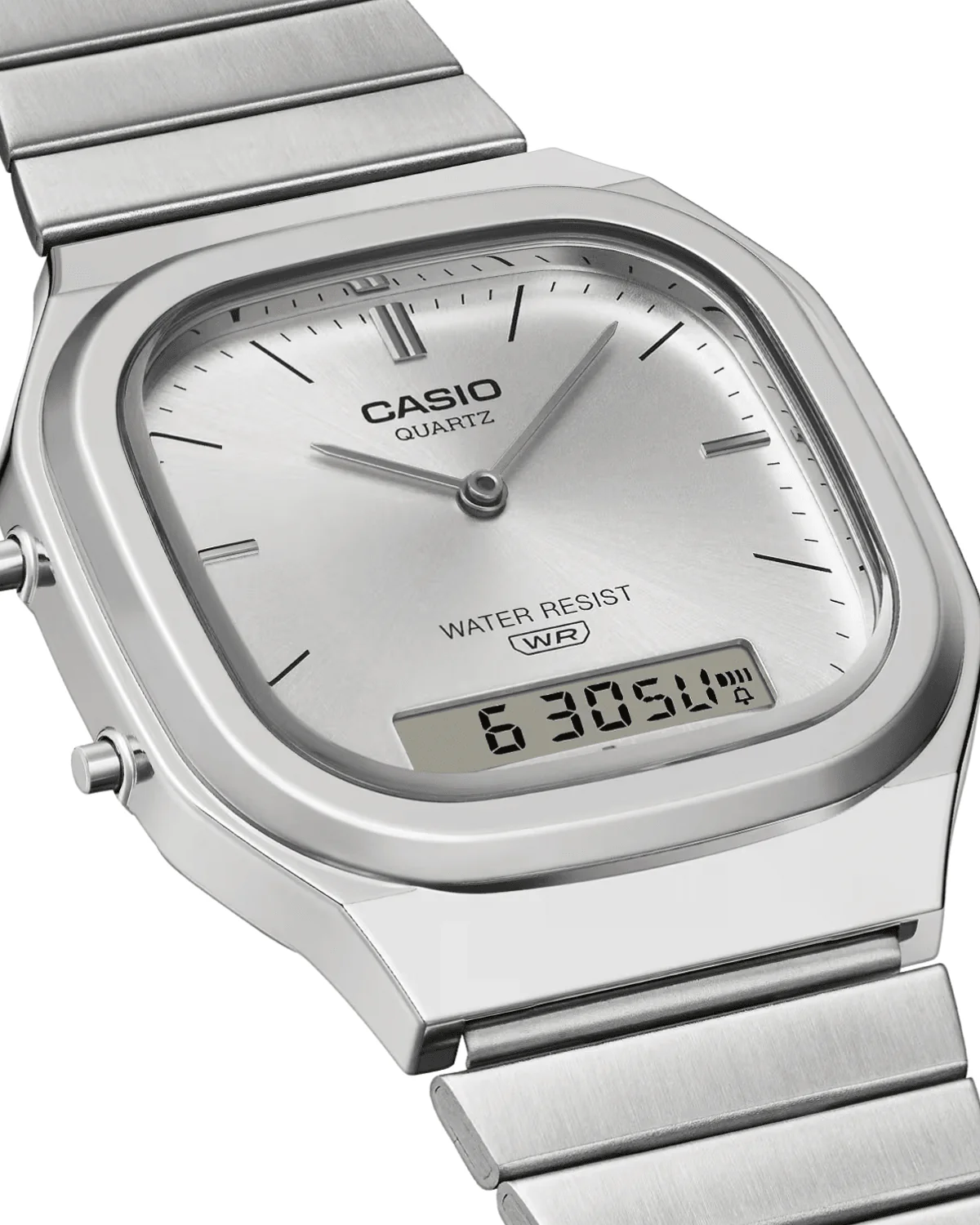 Vintage Silver Stainless Steel Watch AQ240E-7A - Image 3