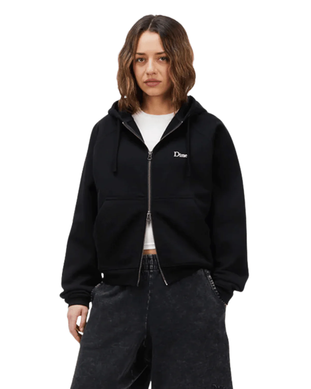 Classic Small Logo Zip Hoodie Black