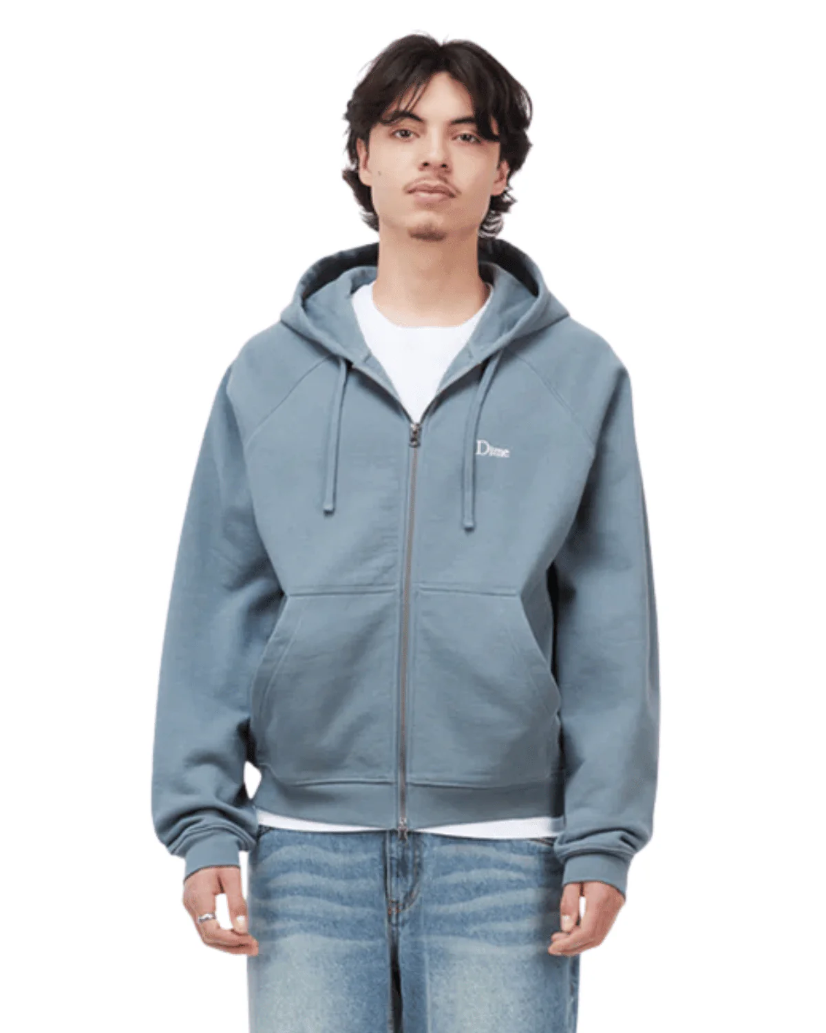 Classic Small Logo Zip Hoodie Granite