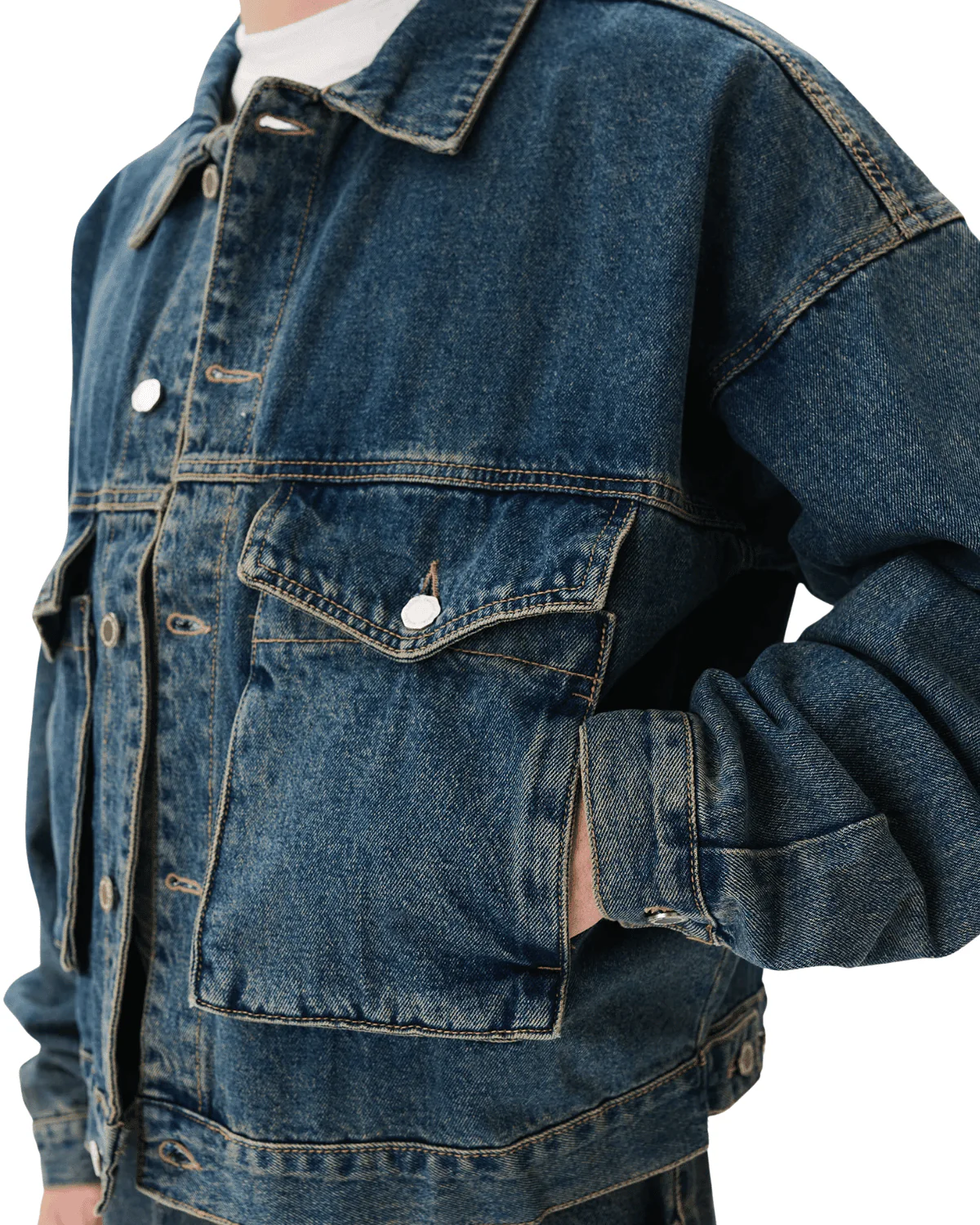 Boxy Denim Trucker Blue - Image 2