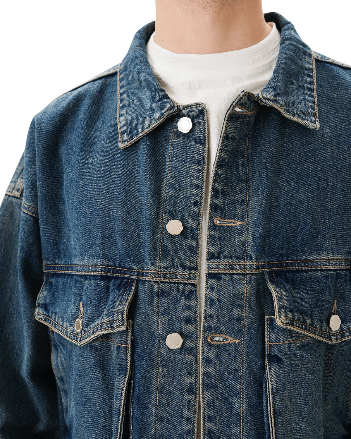 Boxy Denim Trucker Blue - Image 6