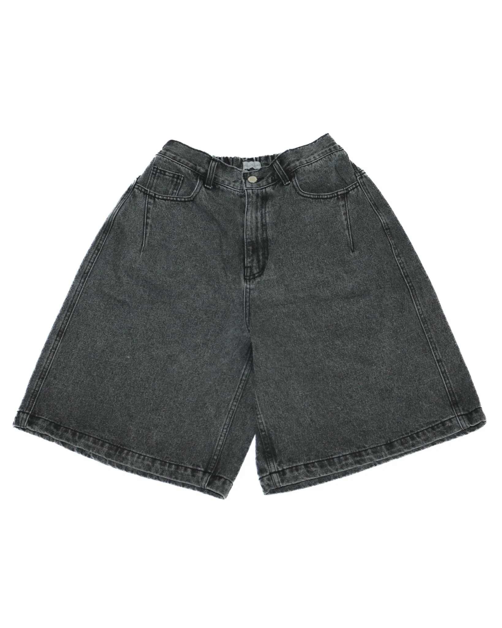 Half-dart Denim Shorts Black