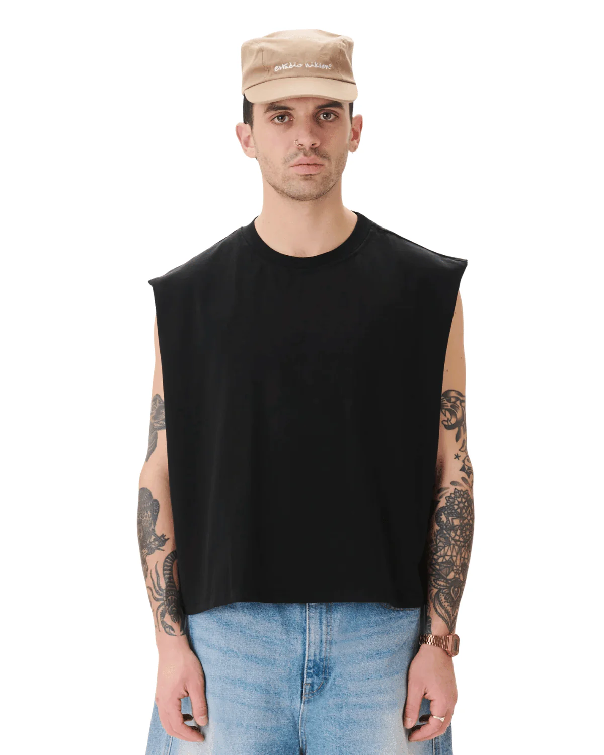 Muscle Cropped Tee Black