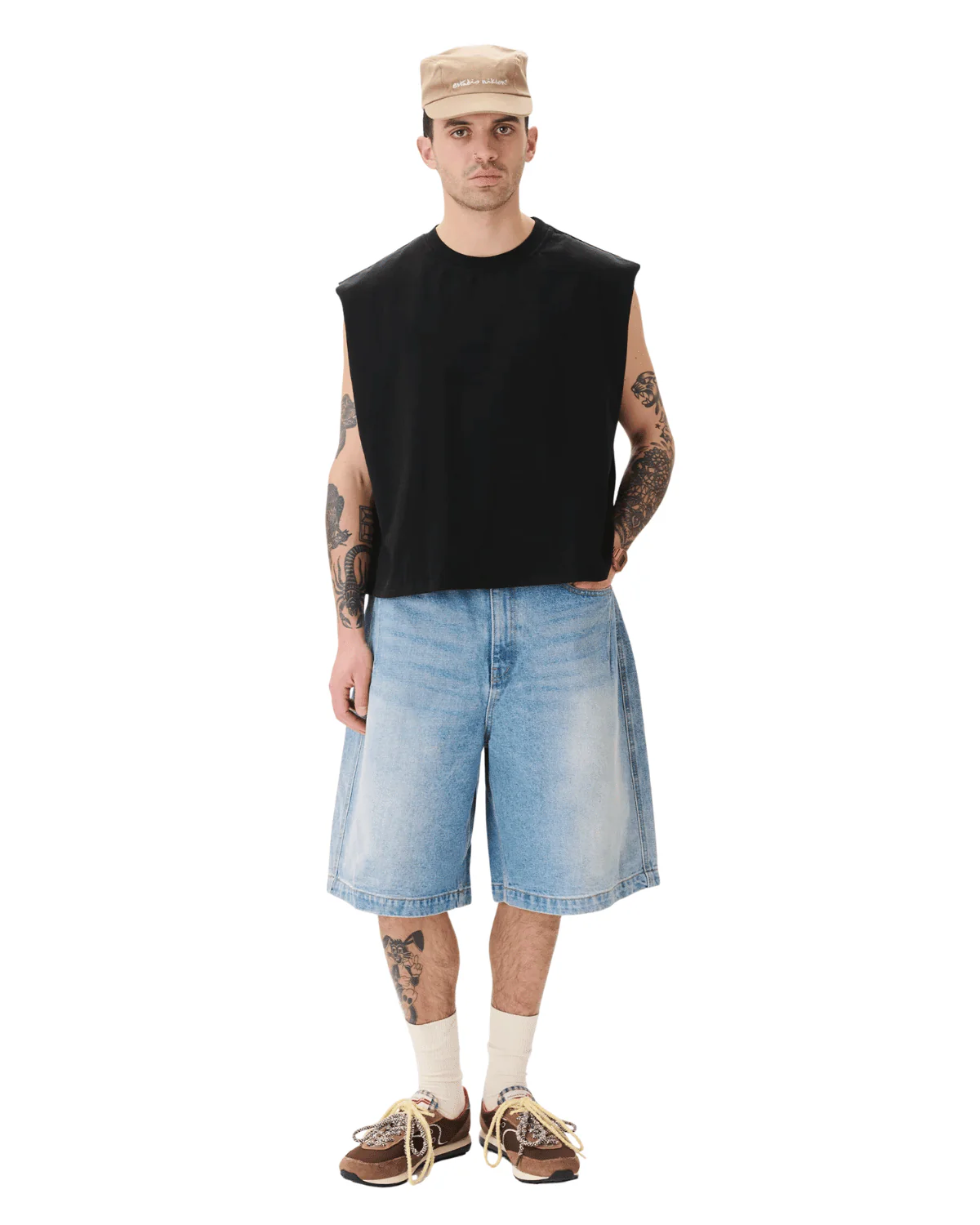 Muscle Cropped Tee Black - Image 3