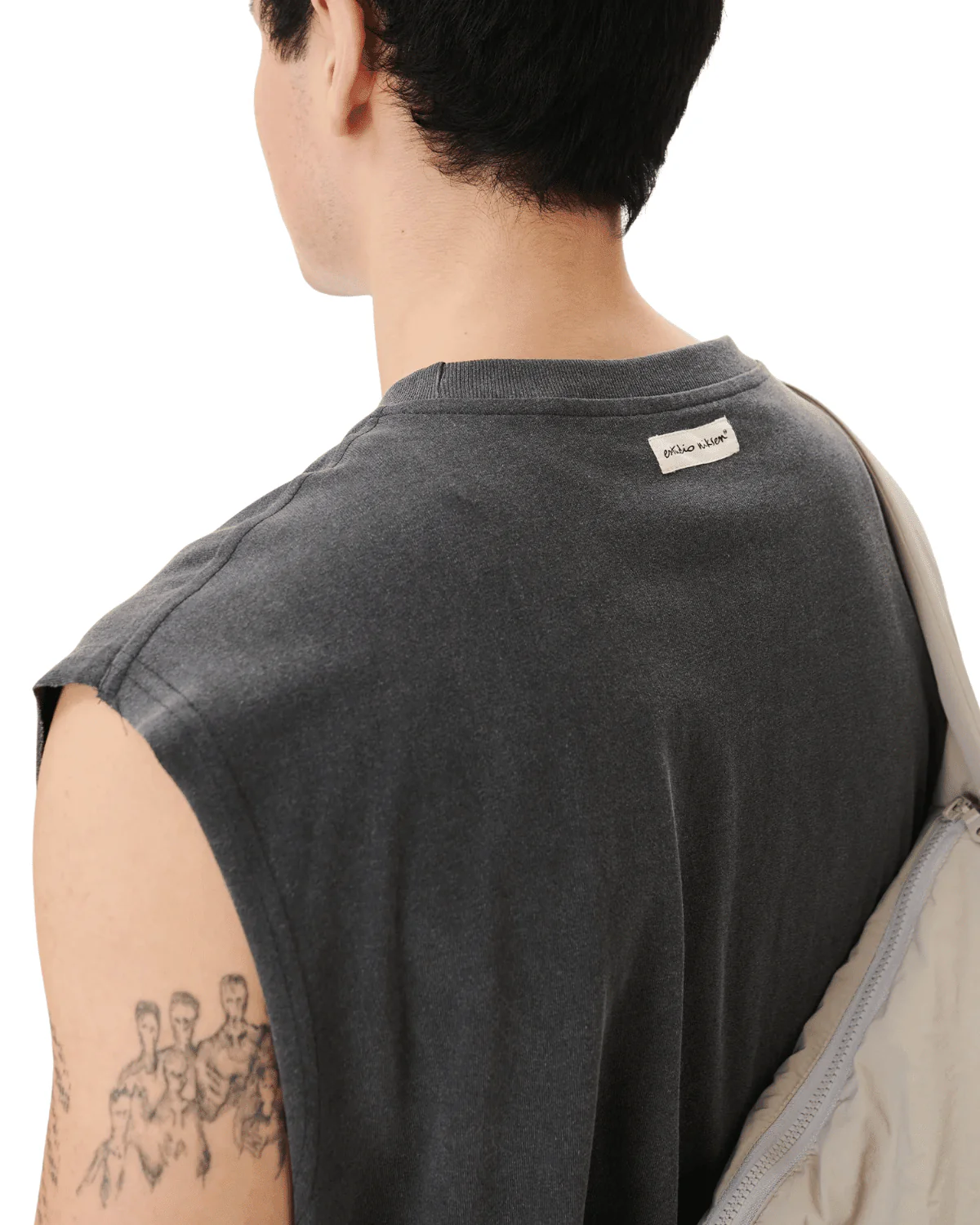 Muscle Cropped Tee Charcoal - Image 2