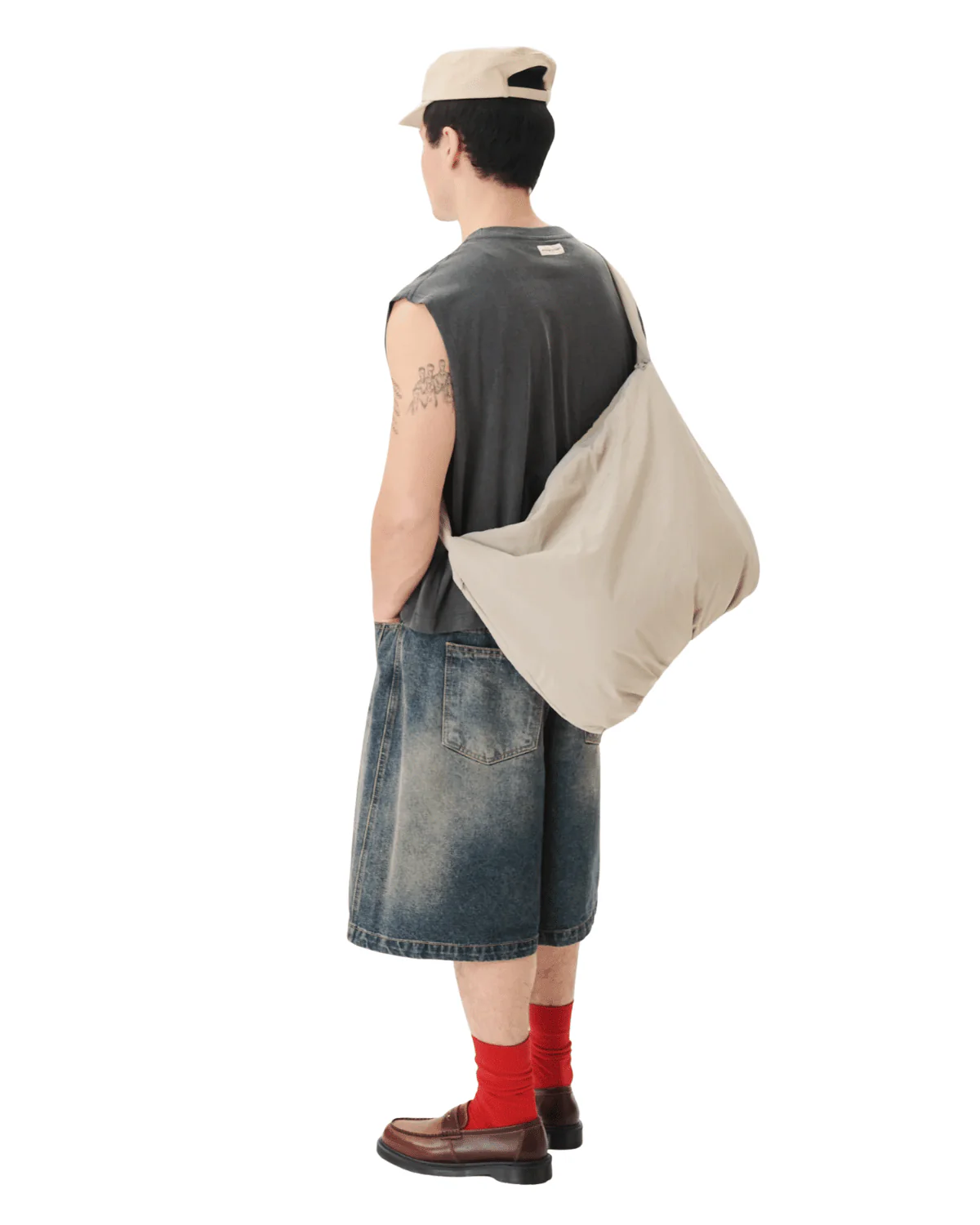 Muscle Cropped Tee Charcoal - Image 4