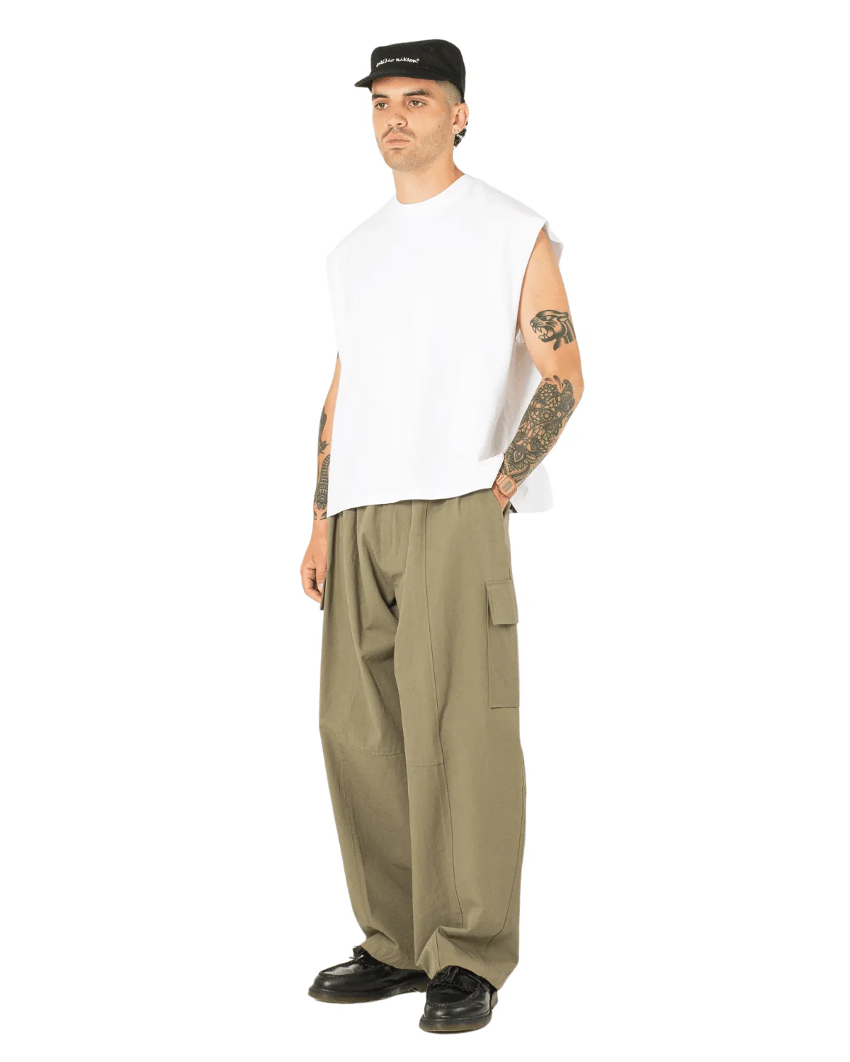 Muscle Cropped Tee White - Image 3
