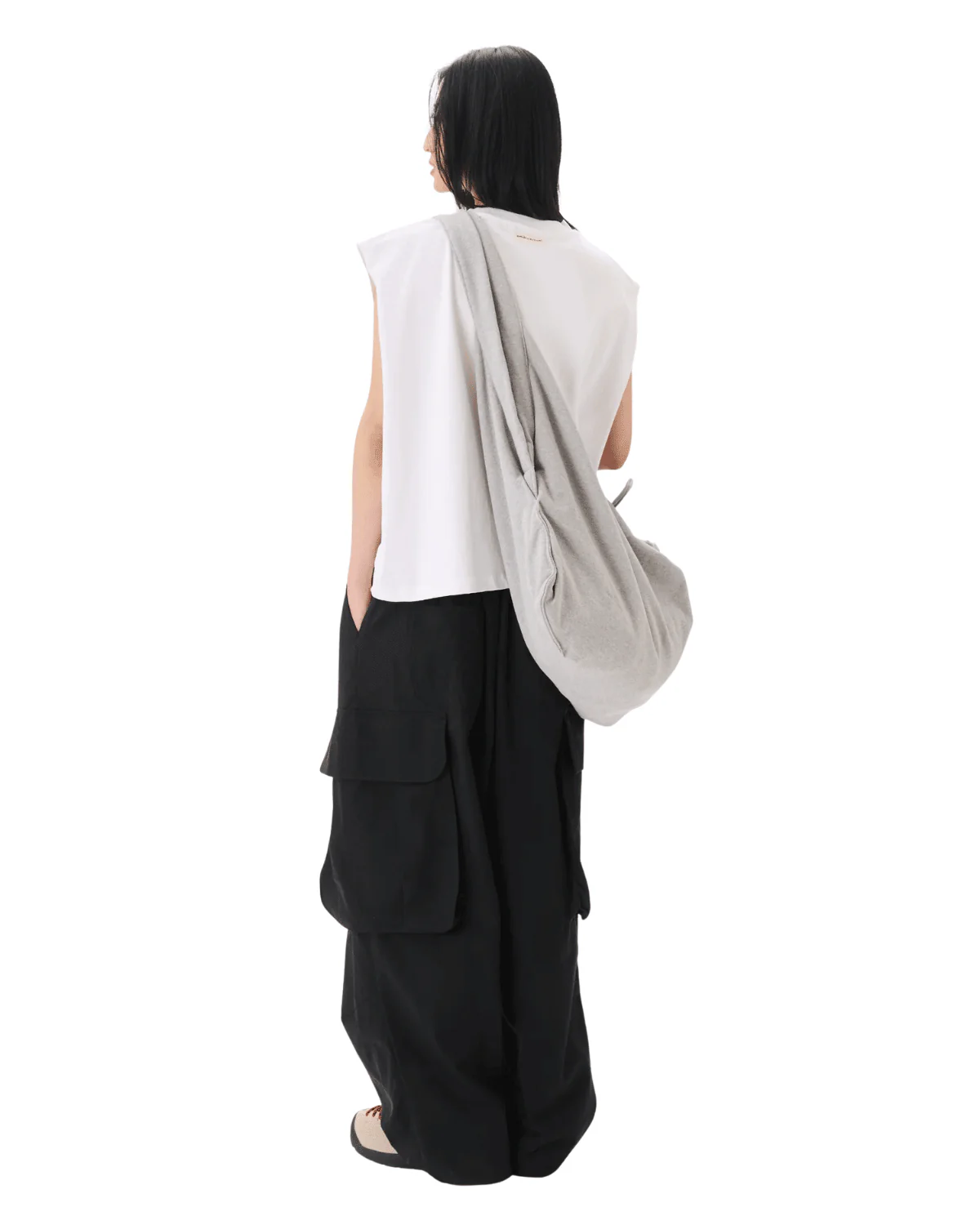 Muscle Cropped Tee White - Image 5
