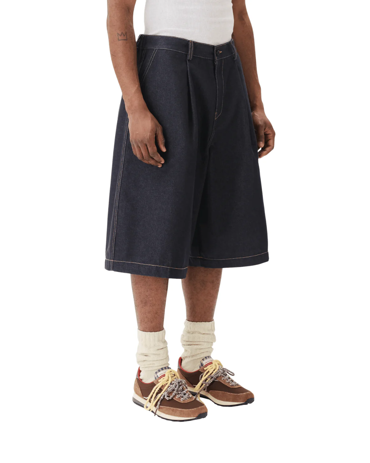 Pintuck Wide Shorts Indigo - Image 2