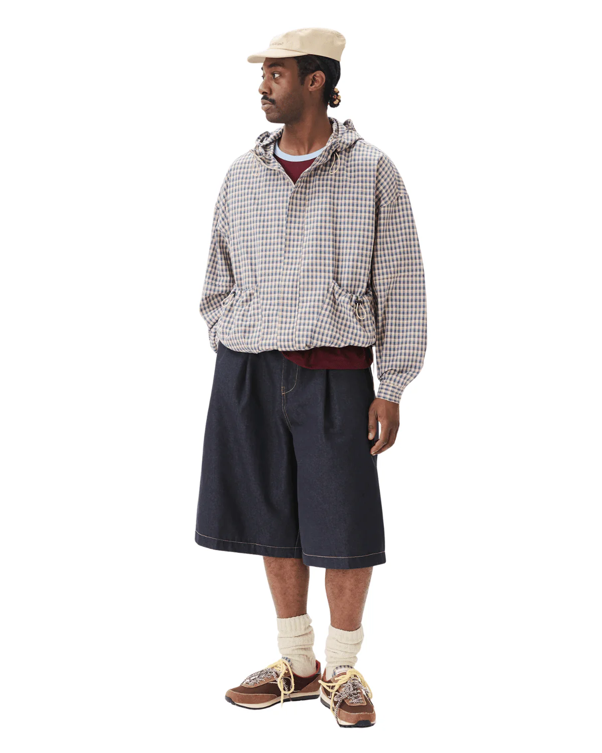 Pintuck Wide Shorts Indigo - Image 3