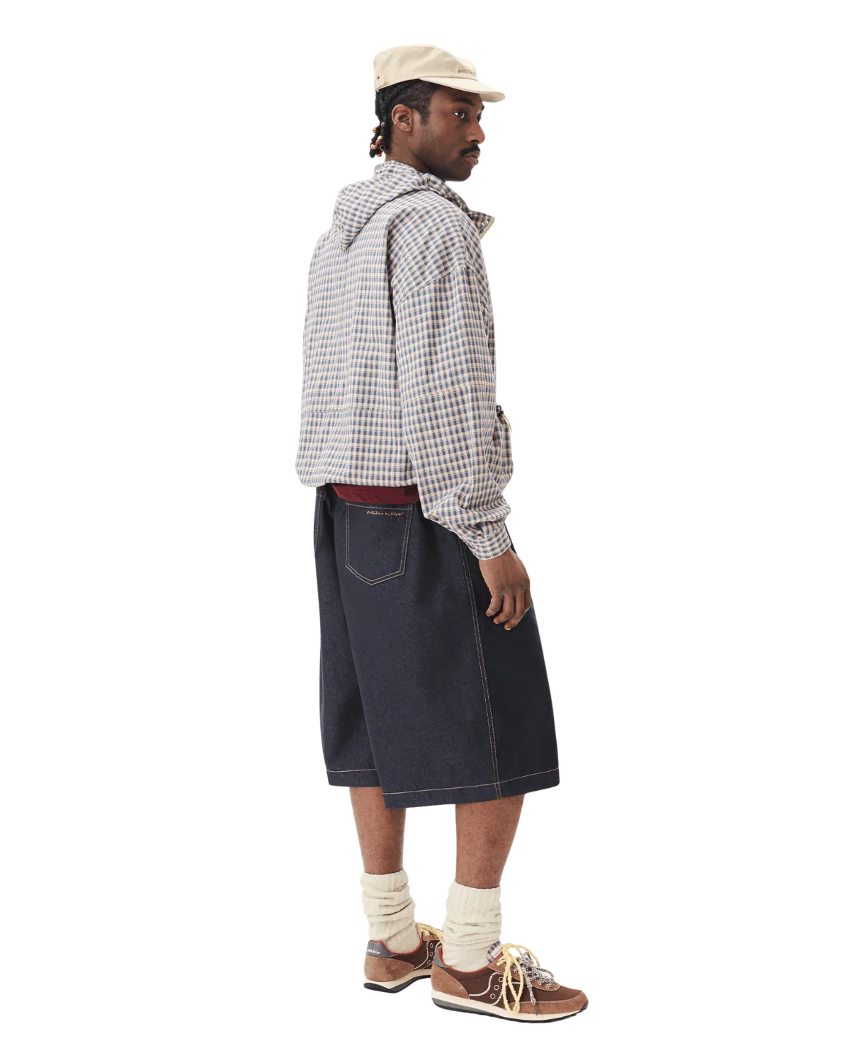 Pintuck Wide Shorts Indigo - Image 4