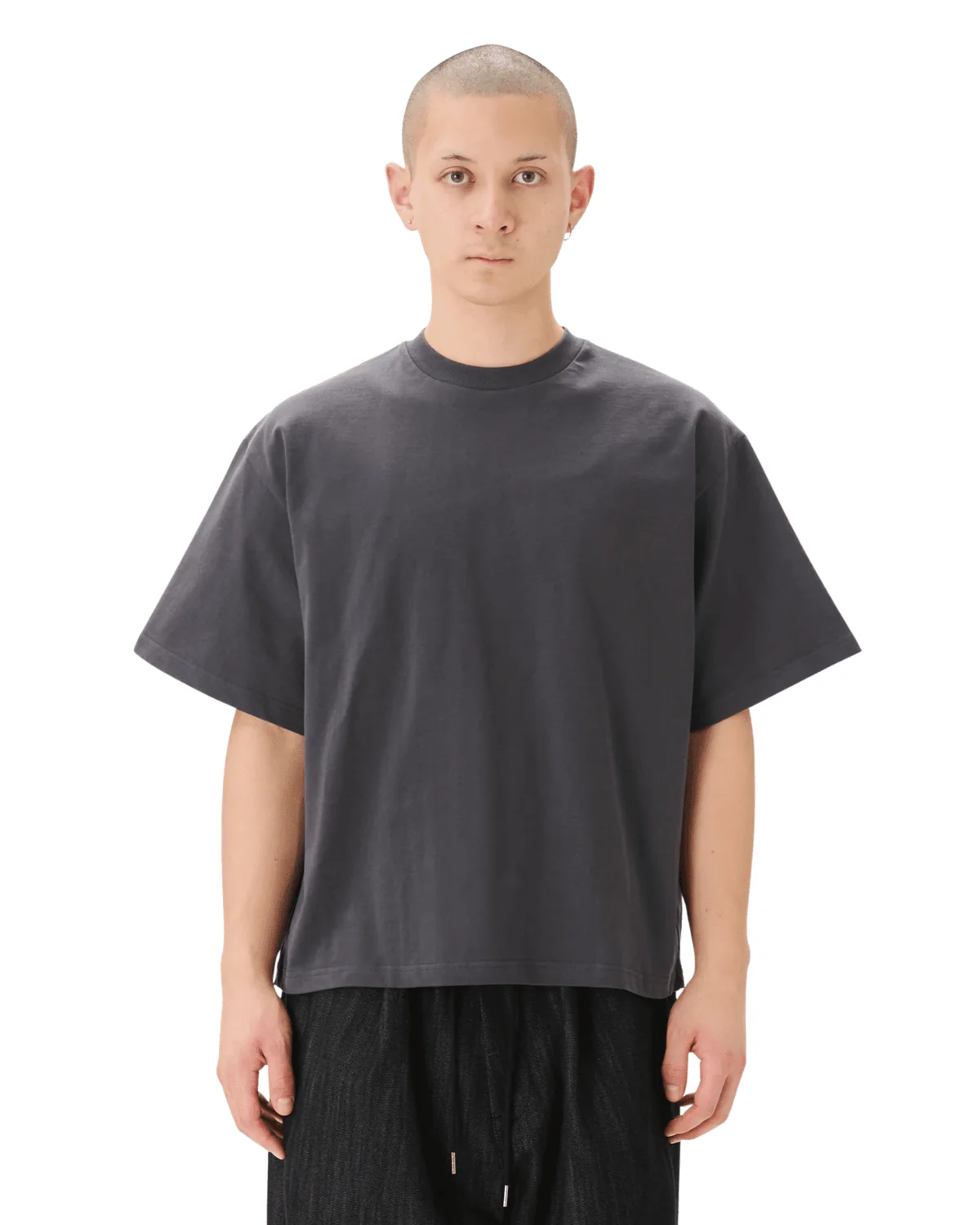 Signature Cropped Tee Charcoal