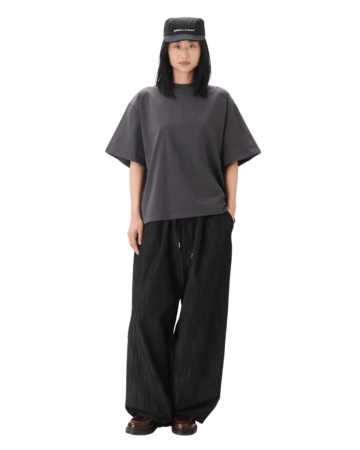 Signature Cropped Tee Charcoal - Image 3