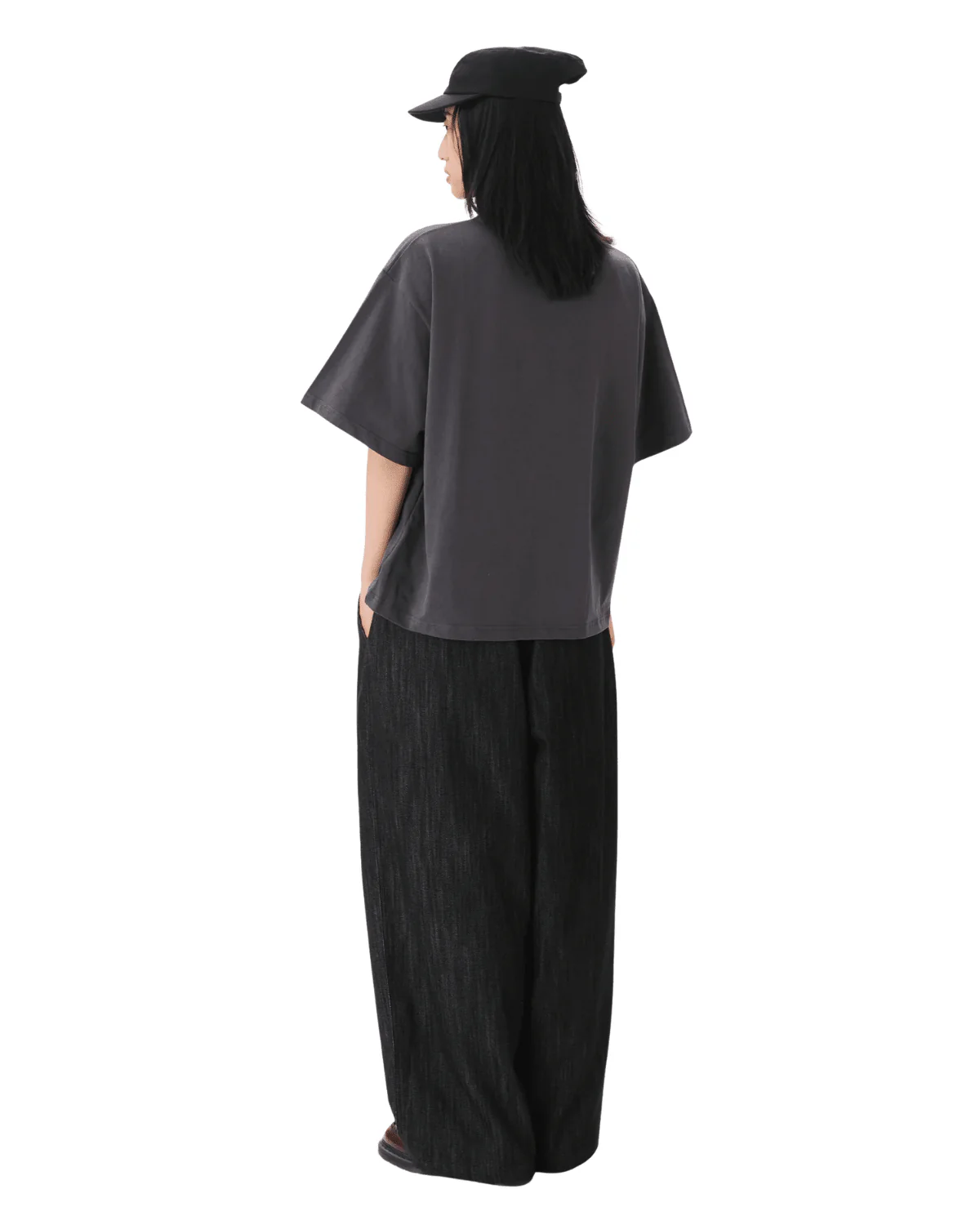 Signature Cropped Tee Charcoal - Image 4