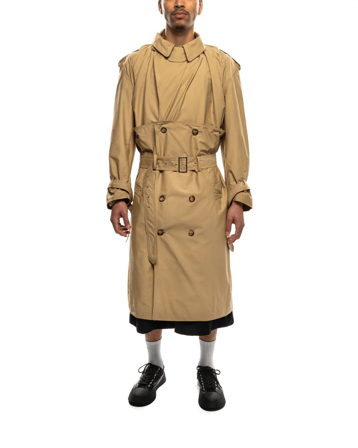 Corset Trench Coat Beige