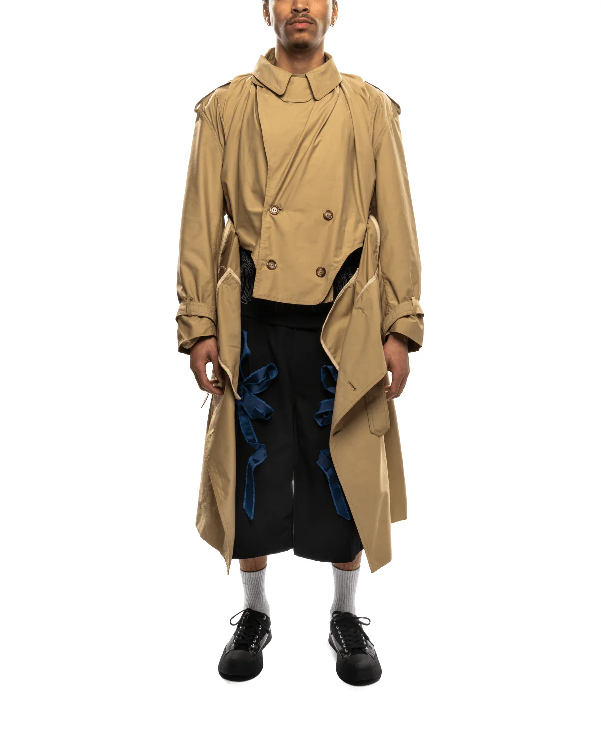 Corset Trench Coat Beige - Image 2