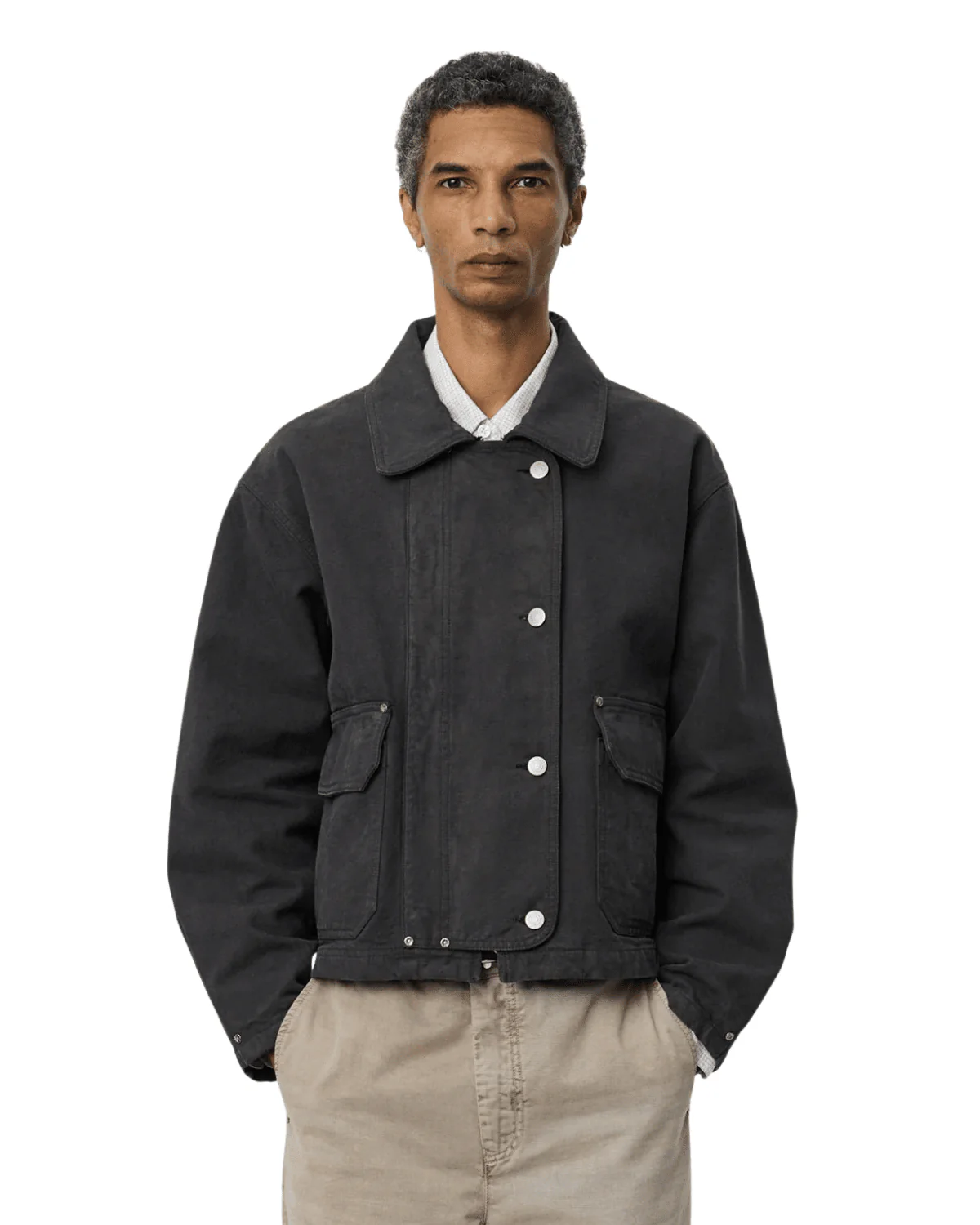 Courier Jacket Washed Grey Canvas