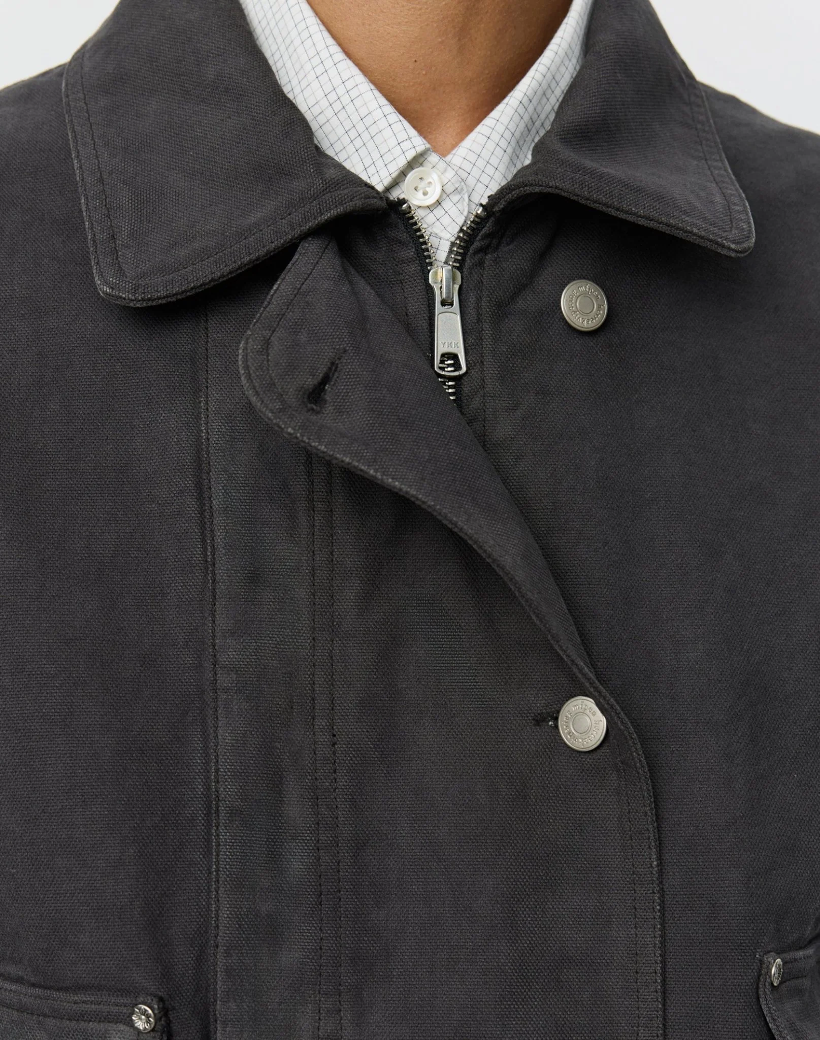 Courier Jacket Washed Grey Canvas - Image 4