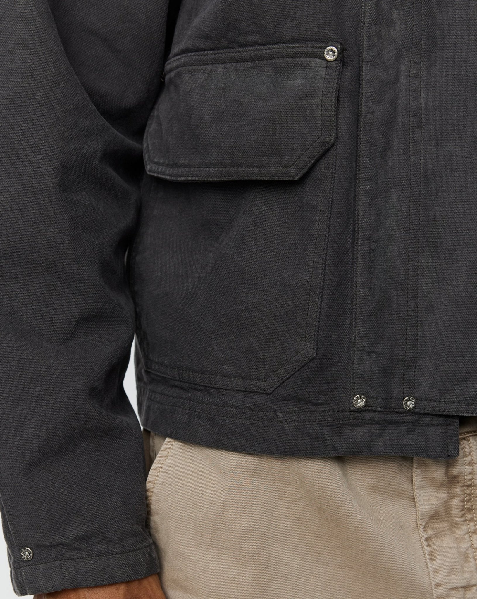 Courier Jacket Washed Grey Canvas - Image 5
