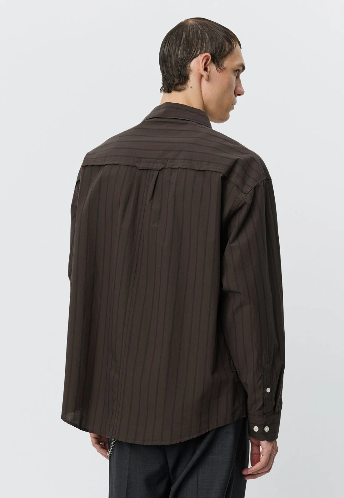 Essay Shirt Dark Brown Triple Stripe - Image 2