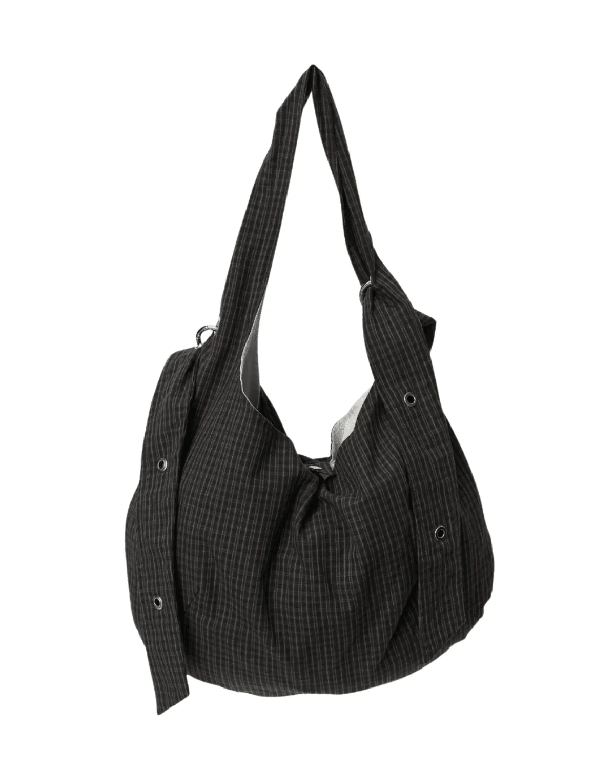 Eyelet Shoulder Bag Dark Linen Check