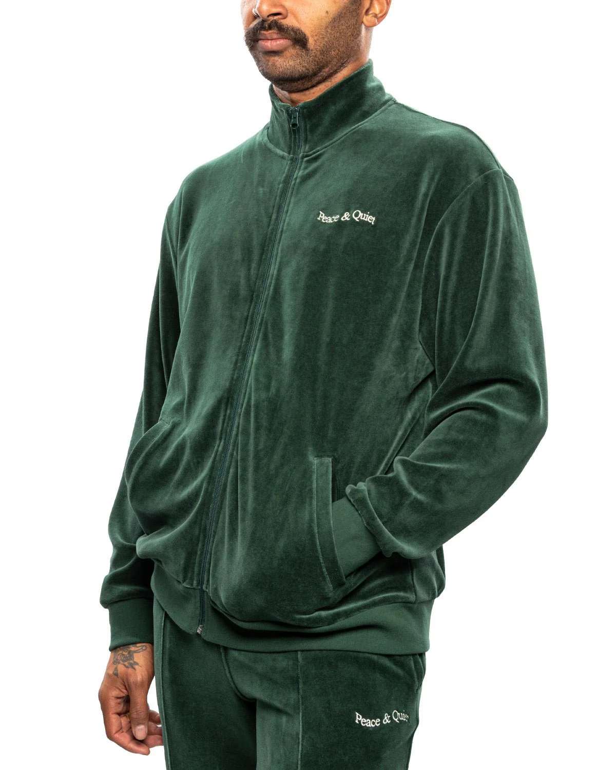 Wordmark Velour Jacket Pine - Image 4