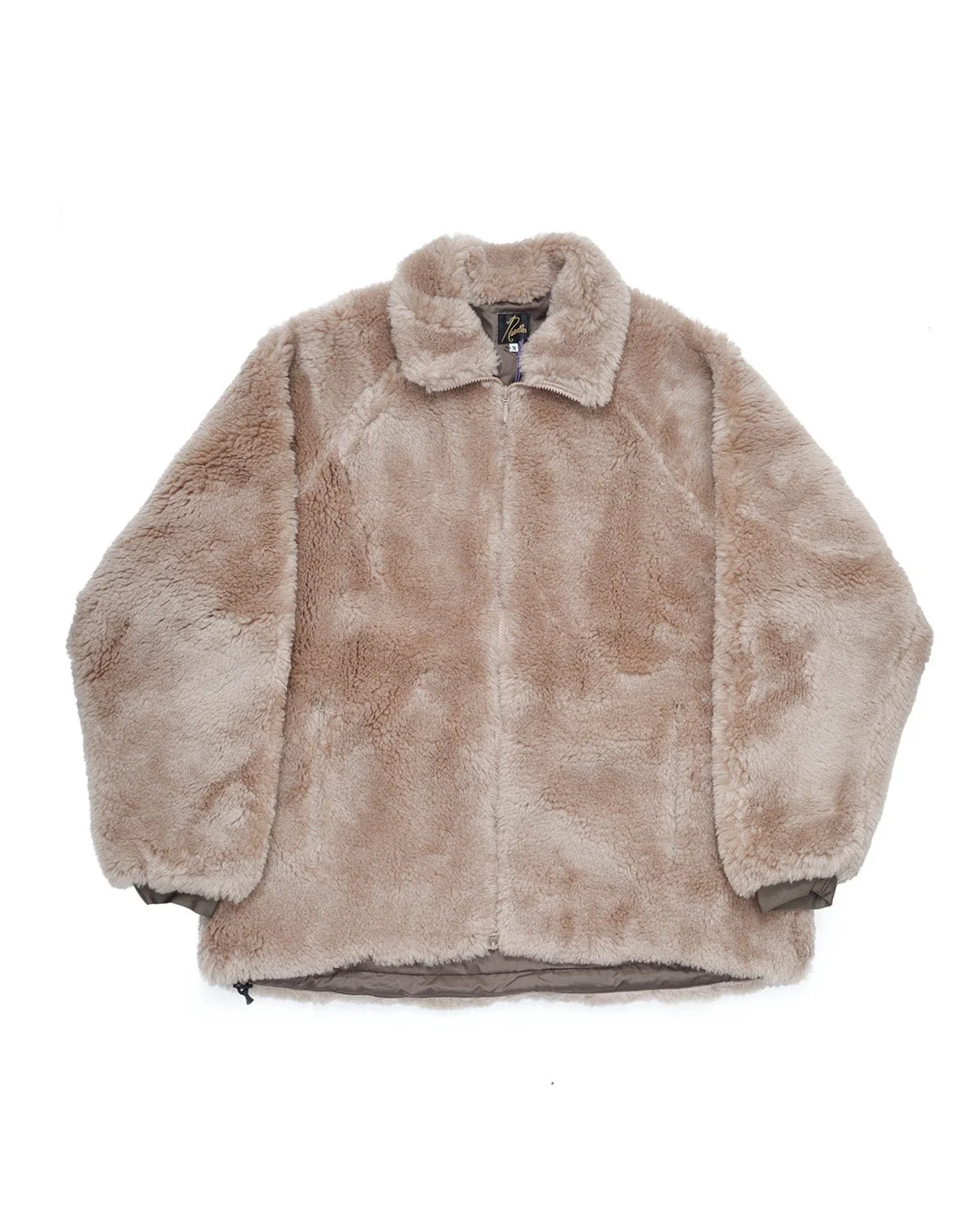 Faux Fur Jacket Acrylic Pile Beige