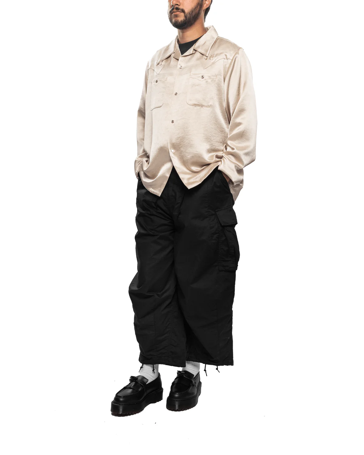 L/S Cowboy One-Up Shirt Beige - Image 2