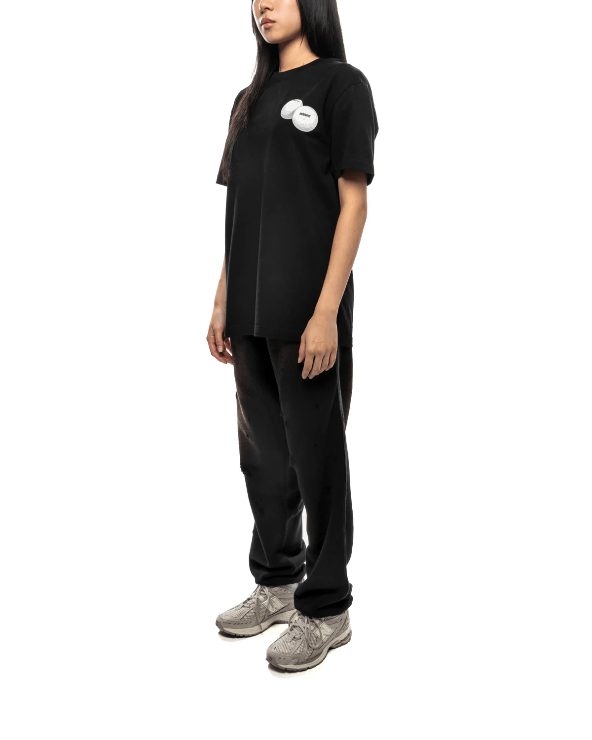 Sweat Pant 2-Tone Cotton French Terry Black - Image 2