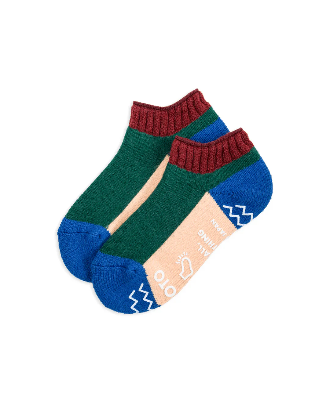 Pile Sockslipper Maroon/Dark Green