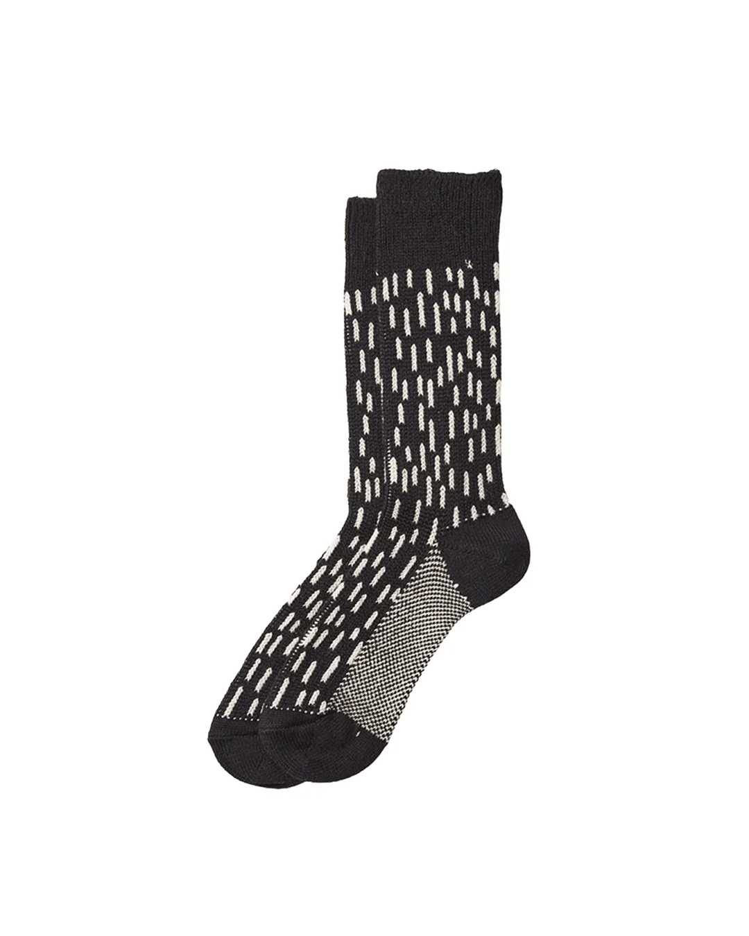 Rain Drop Crew Socks Black/Ivory