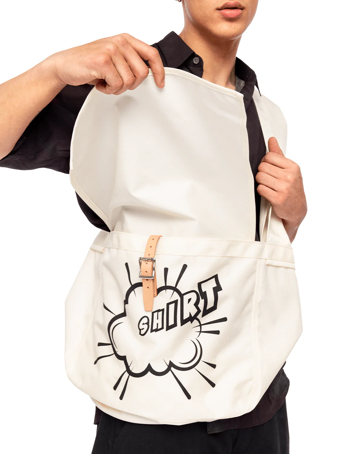Shirt Messenger Bag White - Image 3