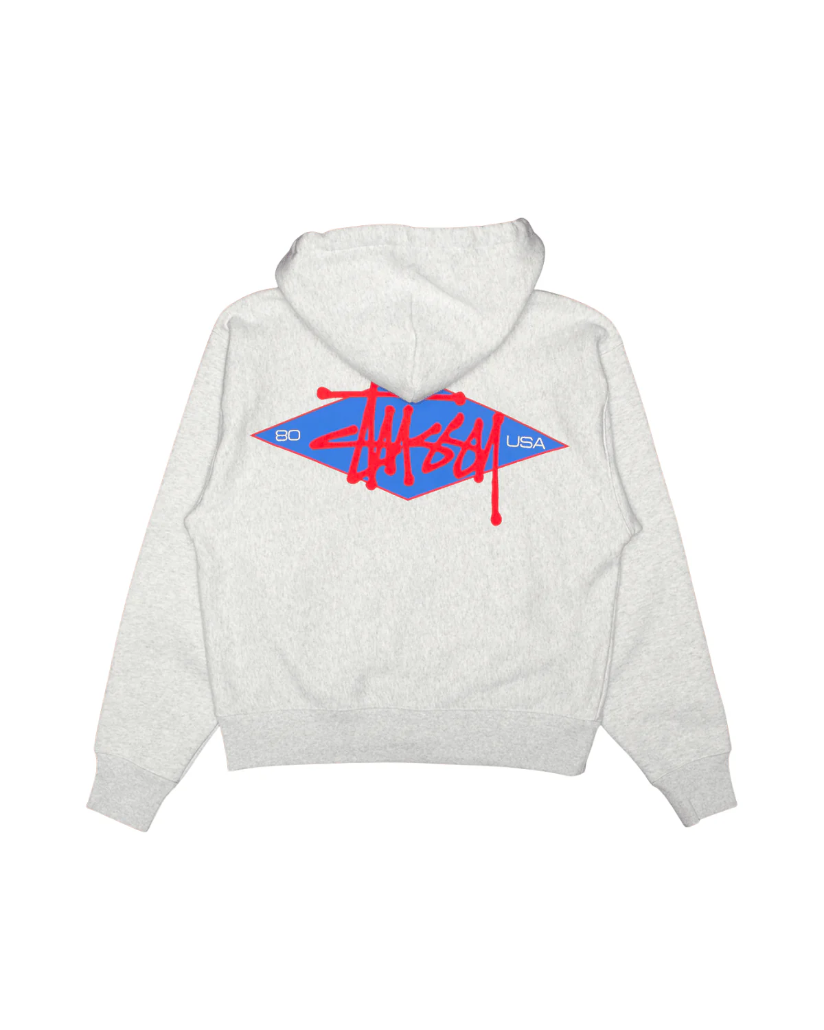 Basic Diamond Zip Hoodie Ash Heather - Image 2