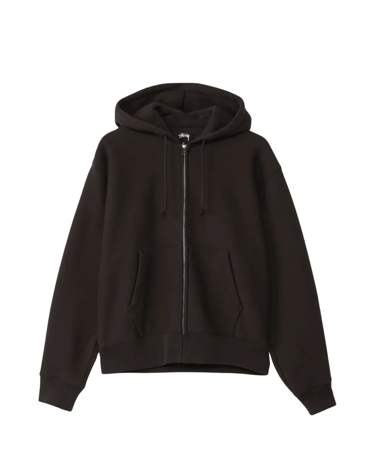 Basic Diamond Zip Hoodie Black