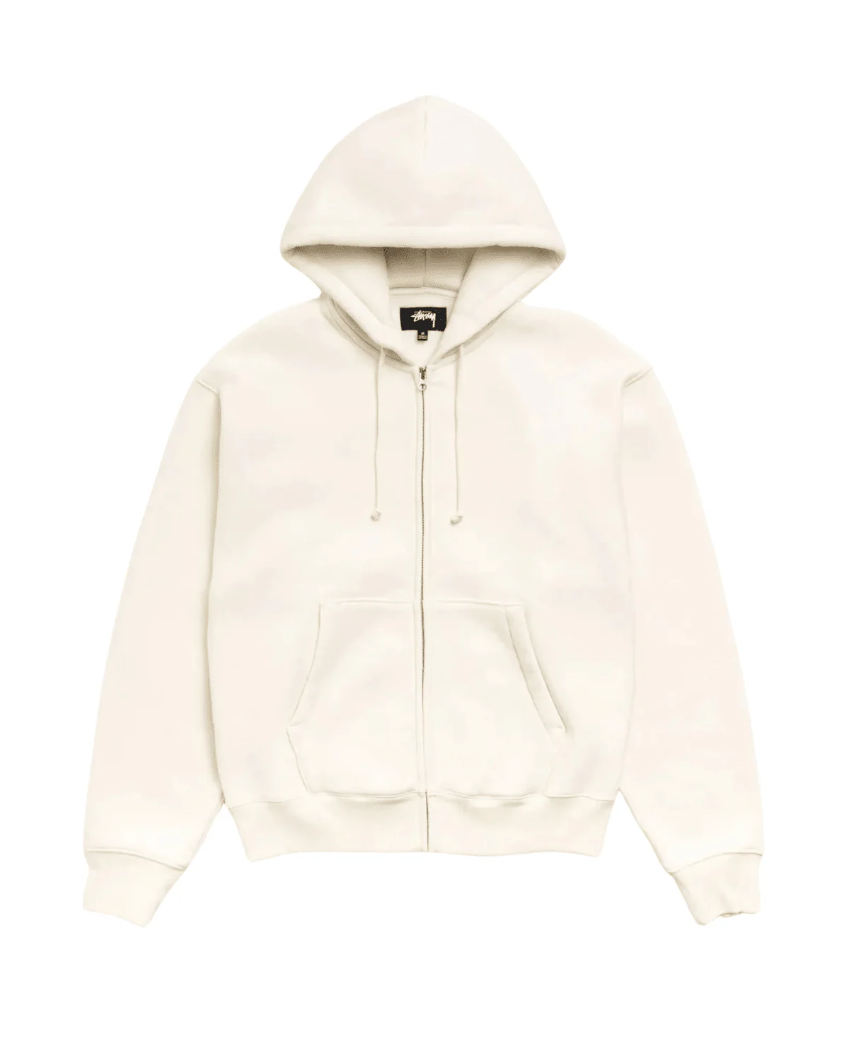 Cursive Applique Zip Hoodie Natural
