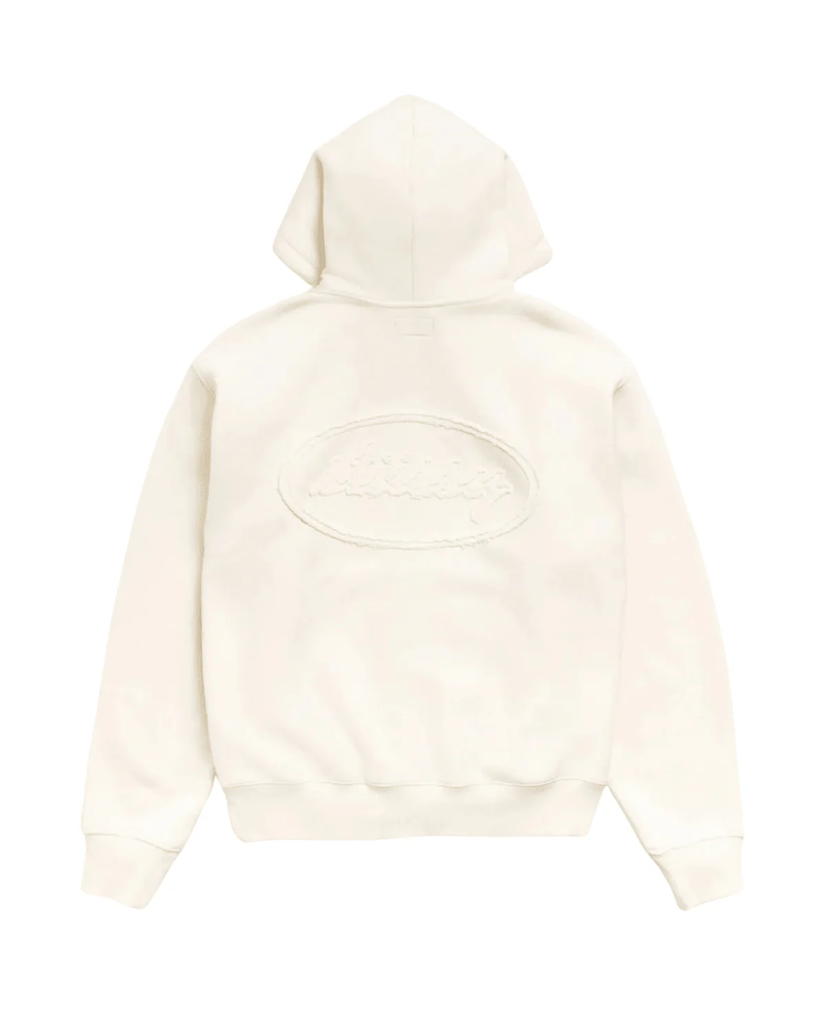 Cursive Applique Zip Hoodie Natural - Image 2