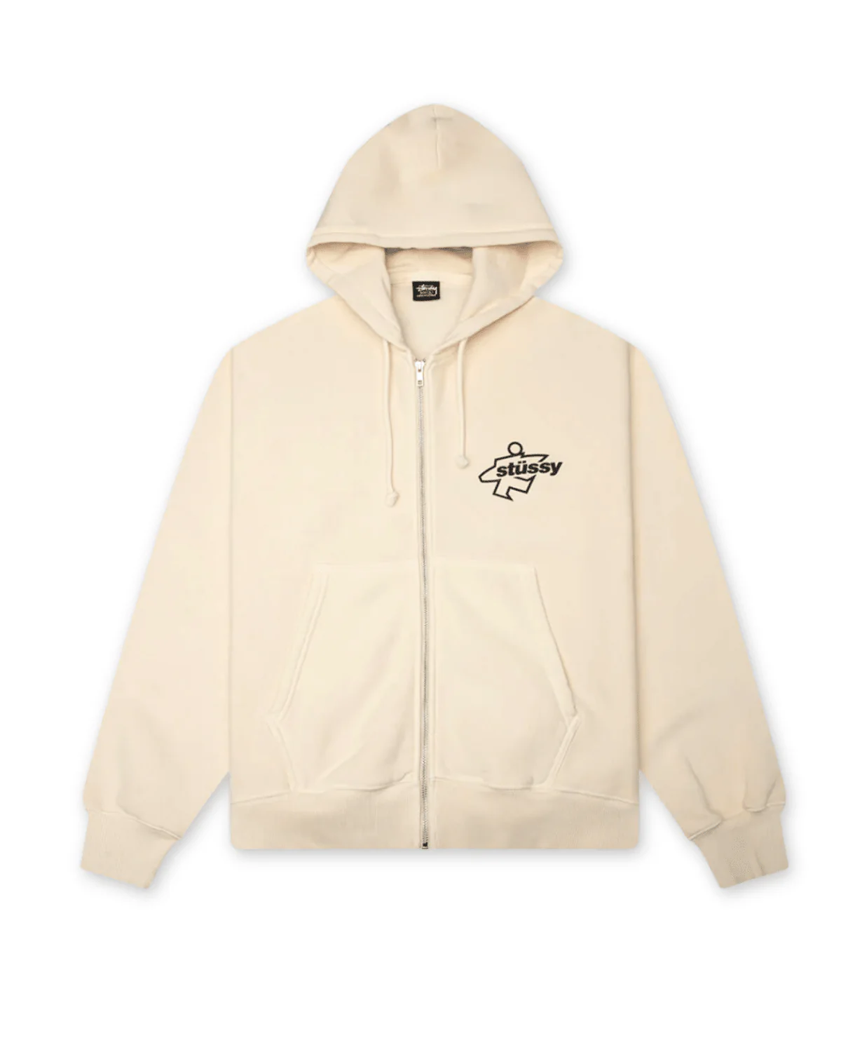 Surf Size Garment Dyed Zip Hoodie Bone