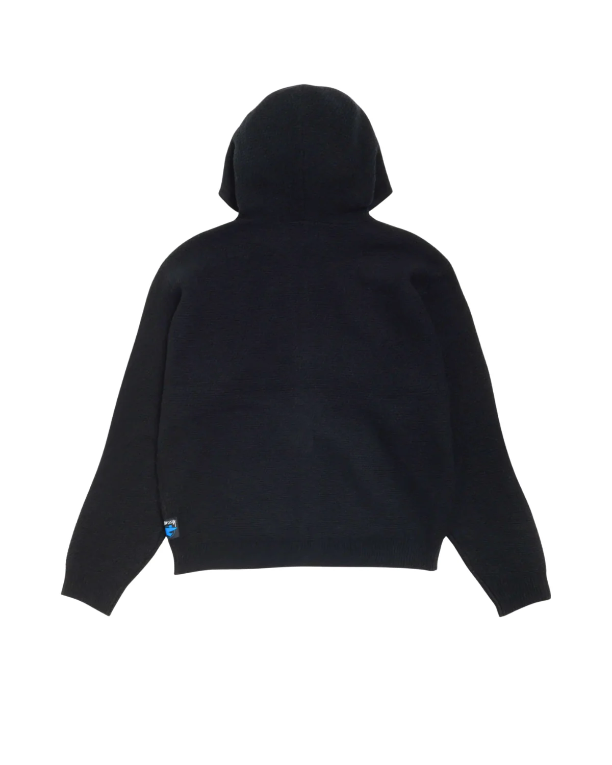 Textured Zip Hooded Sweater Black - Image 2