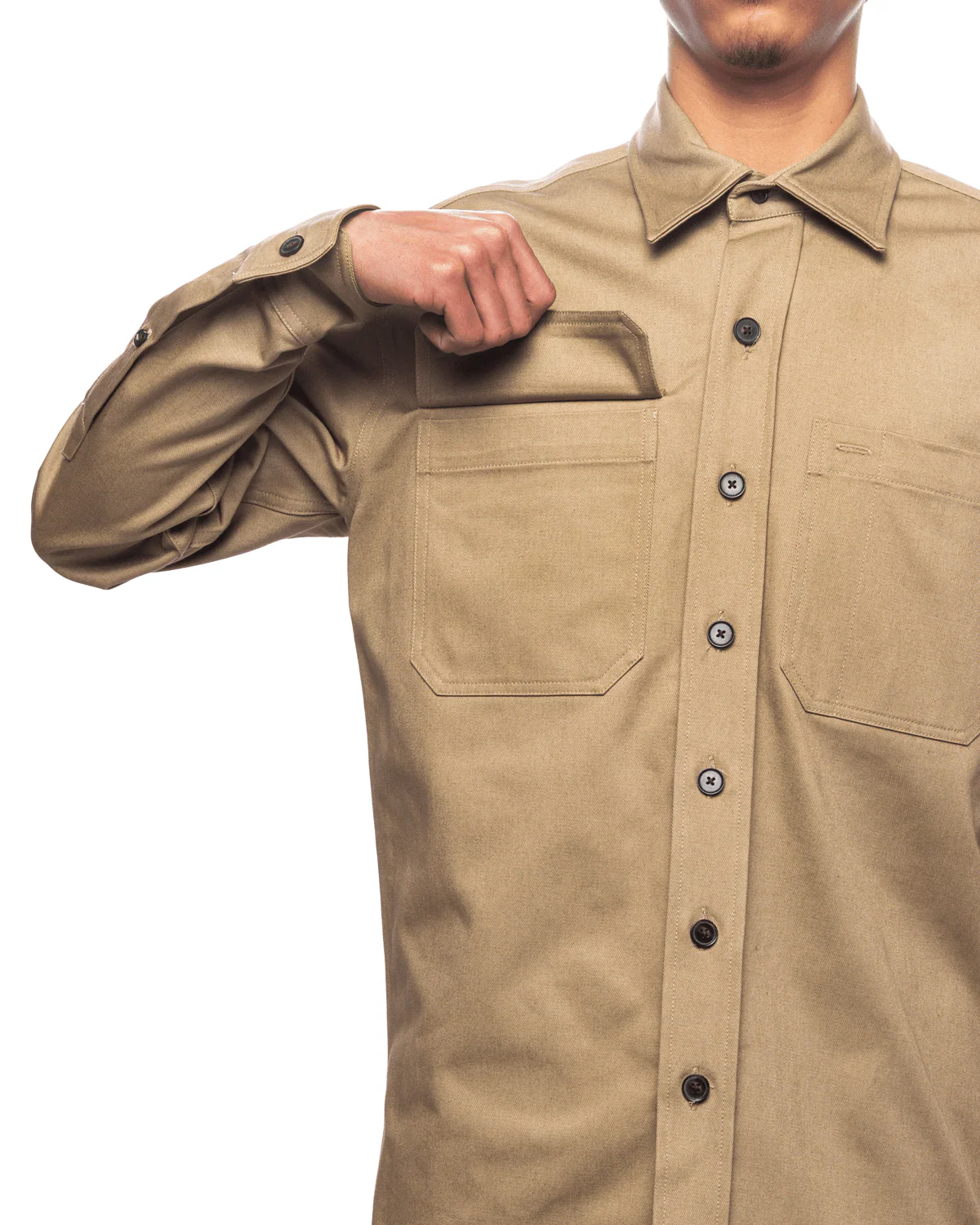 Drill Shirt Khaki - Image 4