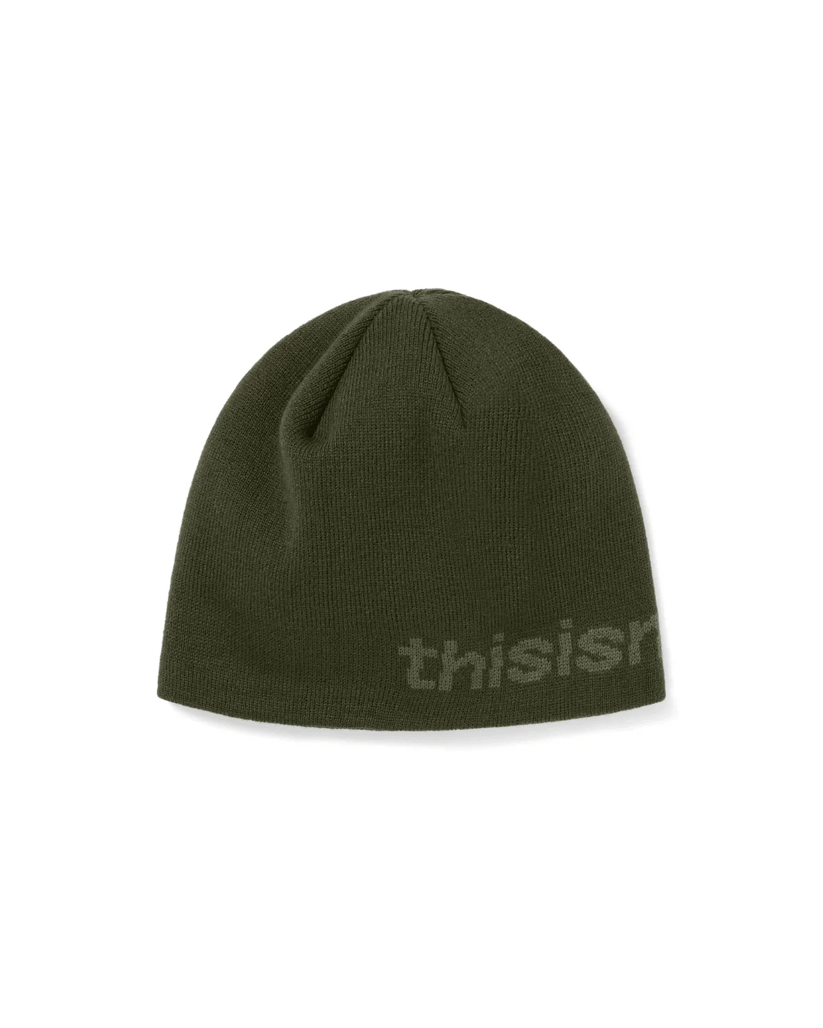 SP-Logo No Cuff Beanie Olive - Image 2
