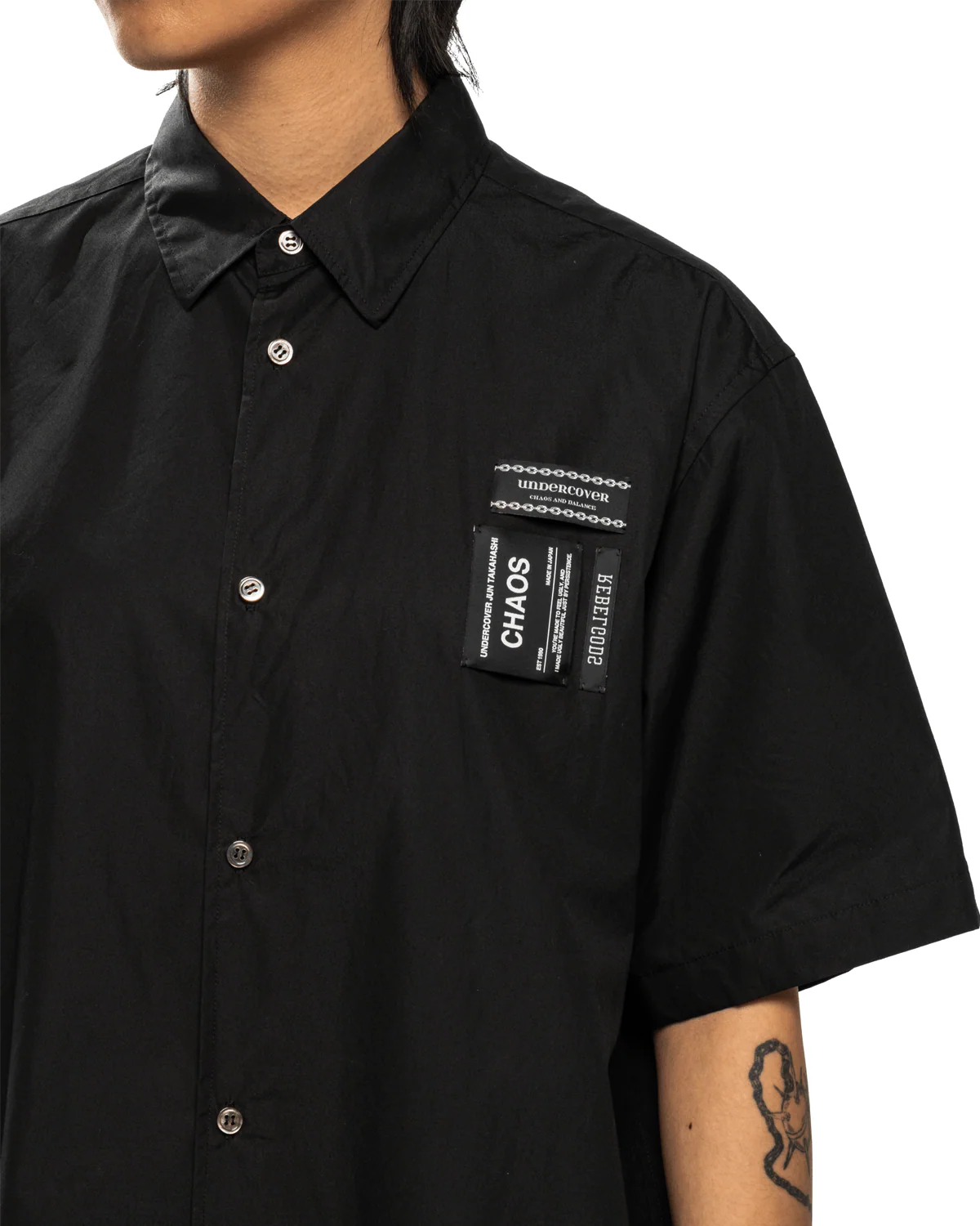 Cotton Poplin Shirt Black - Image 4