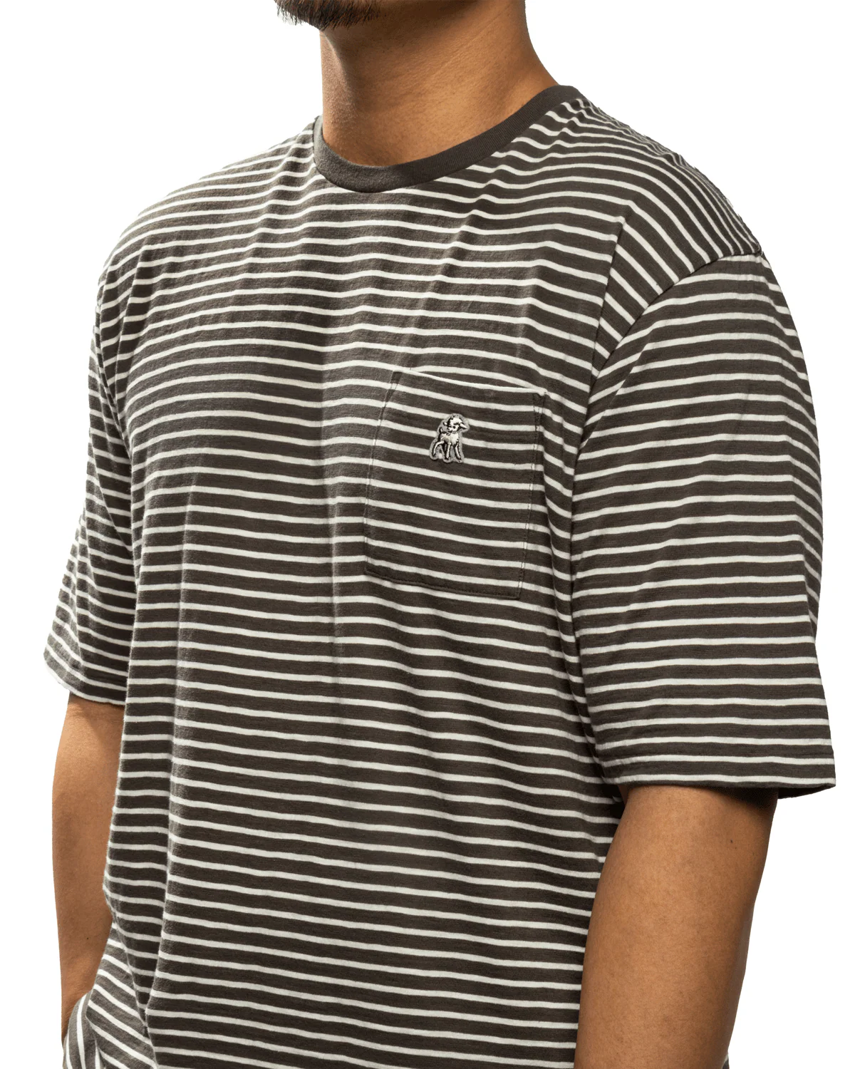 Striped T-shirt Grey Border - Image 4