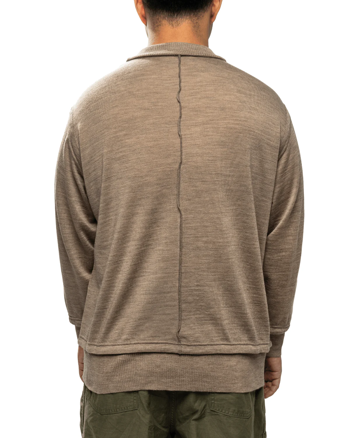 Wool Knit Sweater Grey Beige - Image 3
